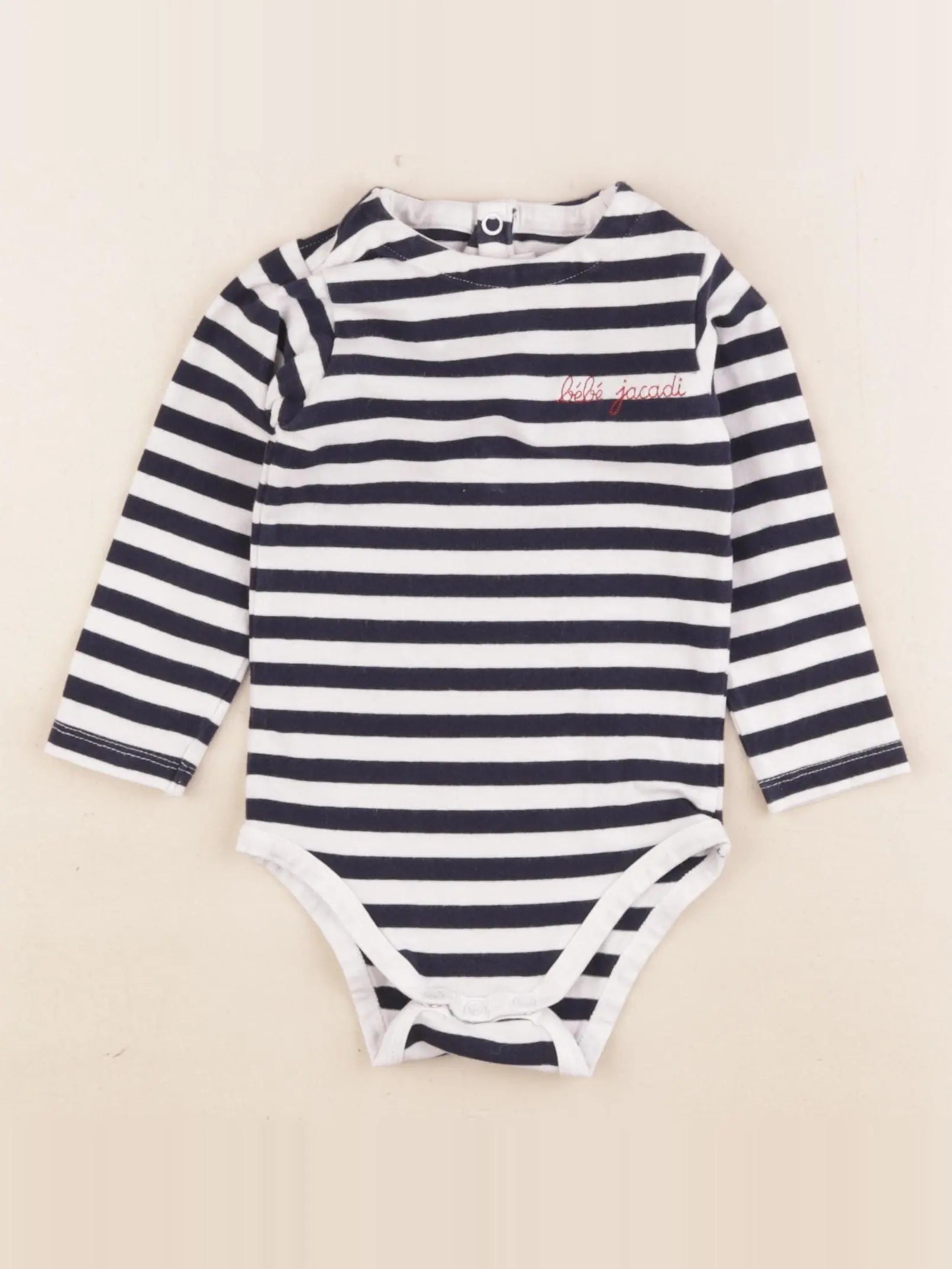 Jacadi - body tee-shirt bleu, blanc - 12 mois