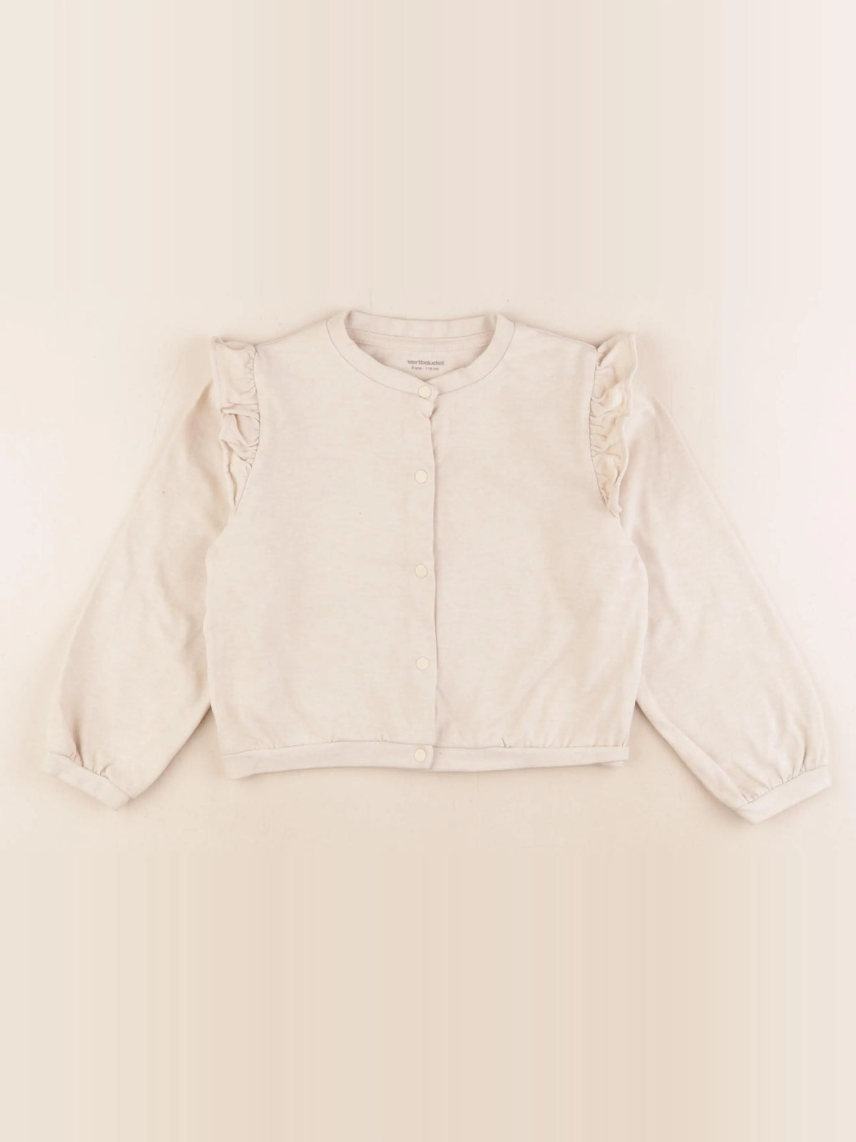 Vertbaudet - sweat beige - 6 ans