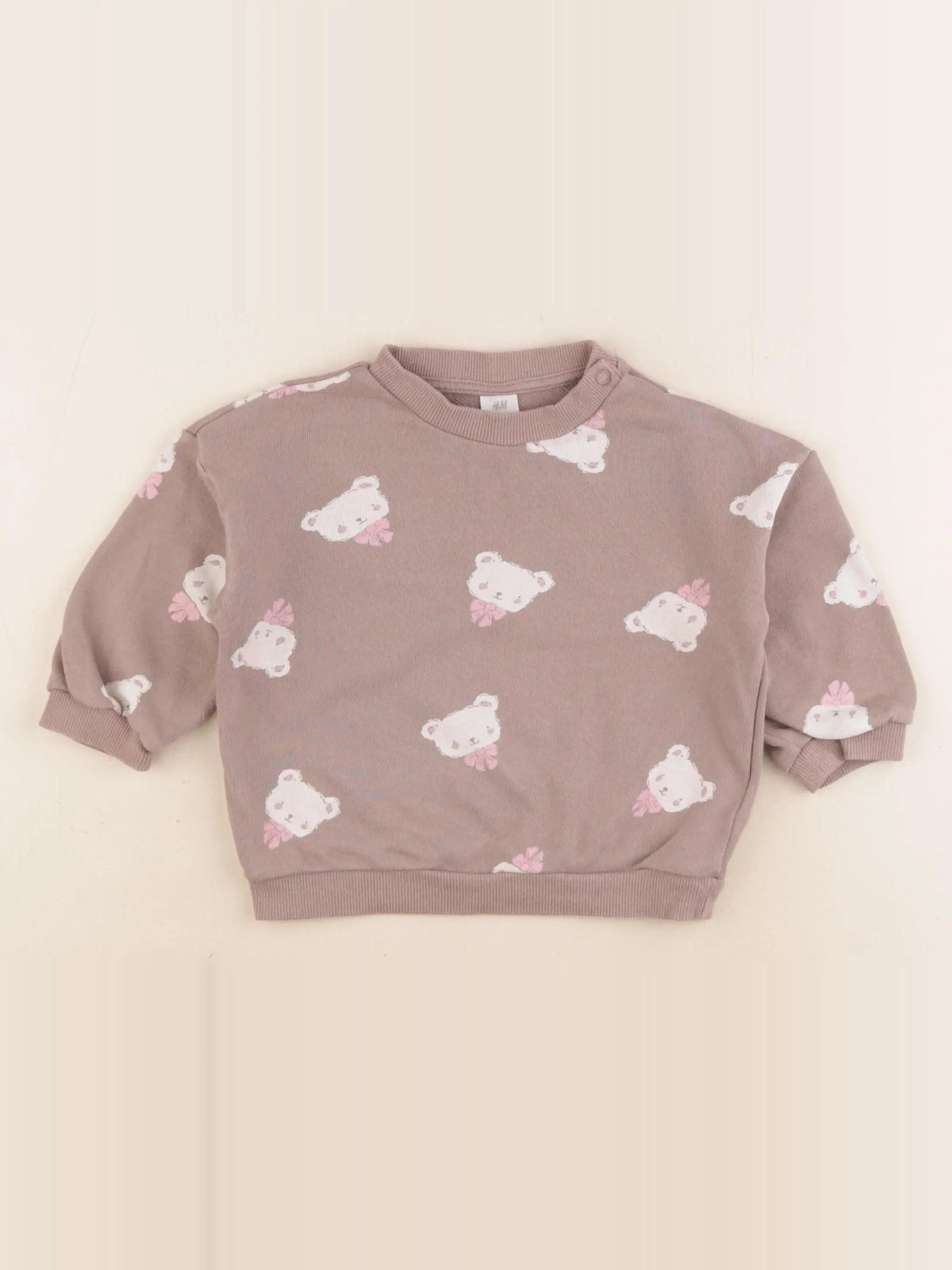 H&M - sweat beige - 9/12 mois