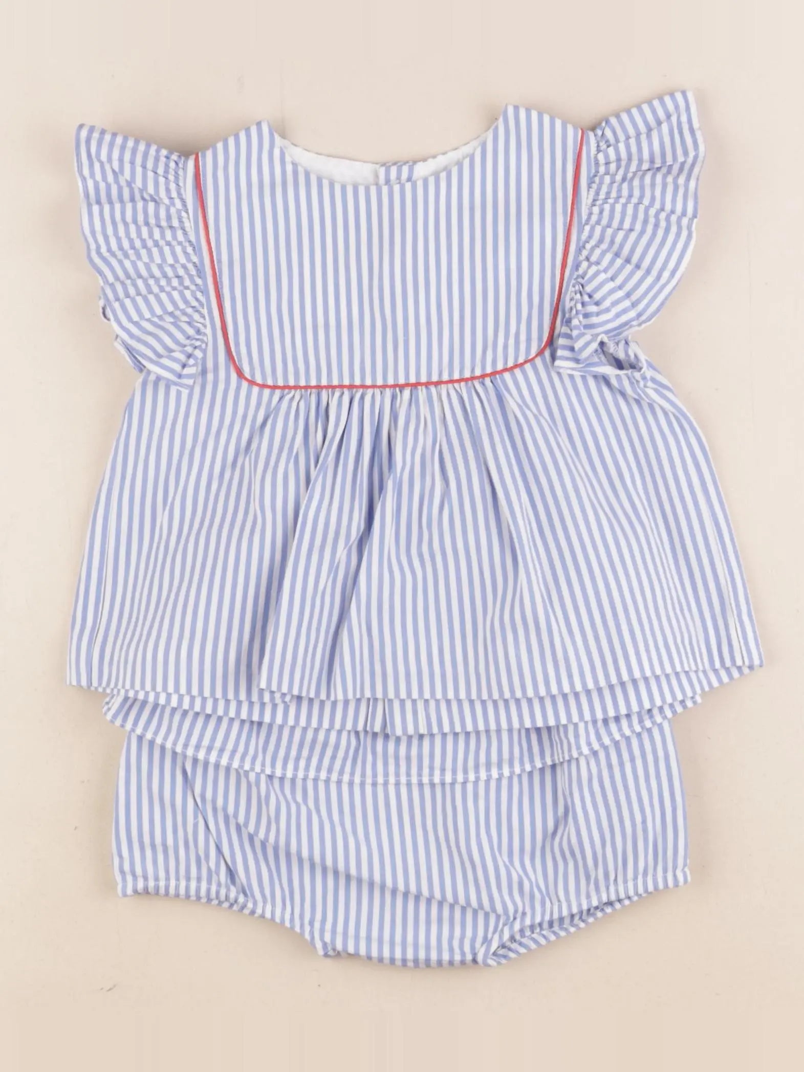 Jacadi - ensemble bleu, blanc - 18 mois