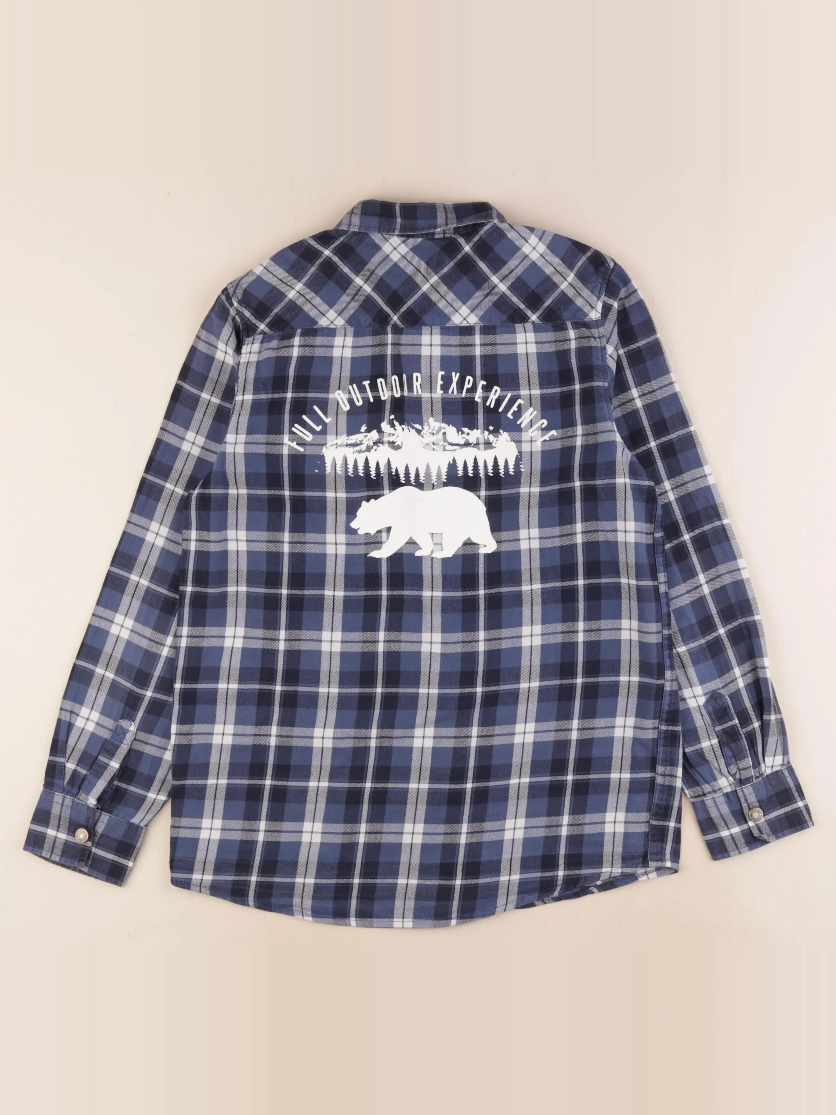 Vertbaudet - chemise imprimé au dos bleu - 12 ans