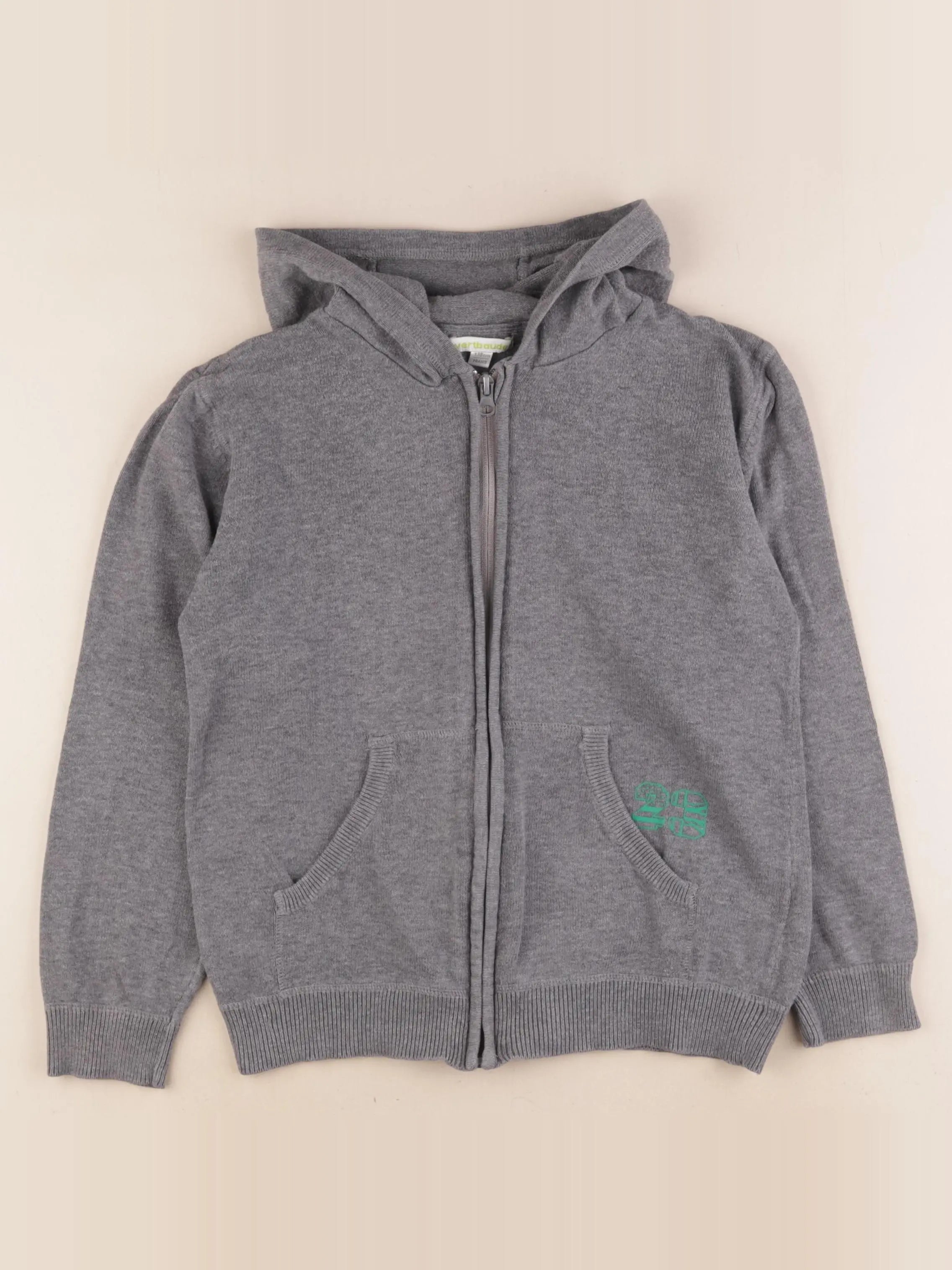 Vertbaudet - gilet gris - 10 ans