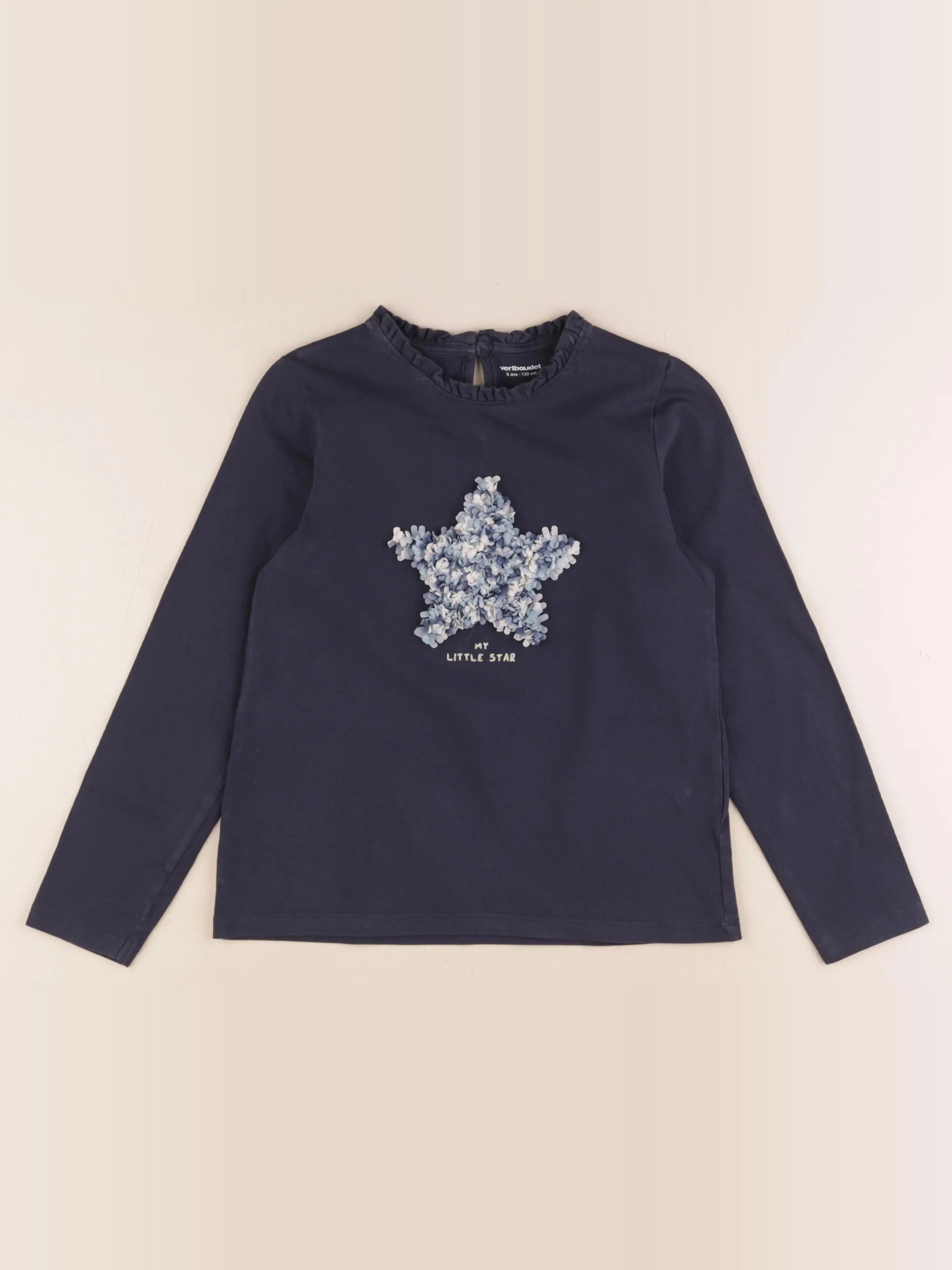 Vertbaudet - tee-shirt bleu - 8 ans