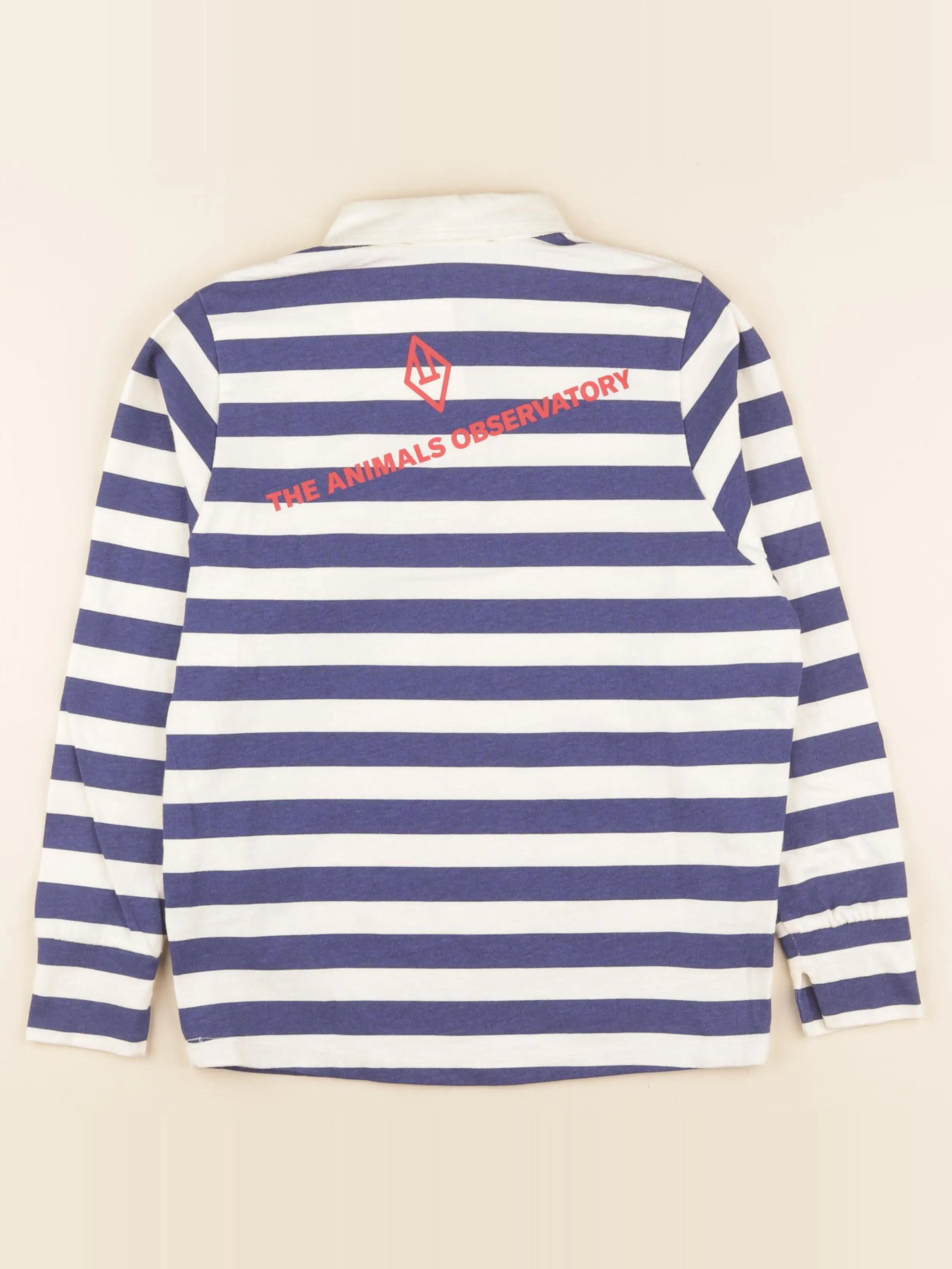 Polo imprimé au dos bleu, blanc