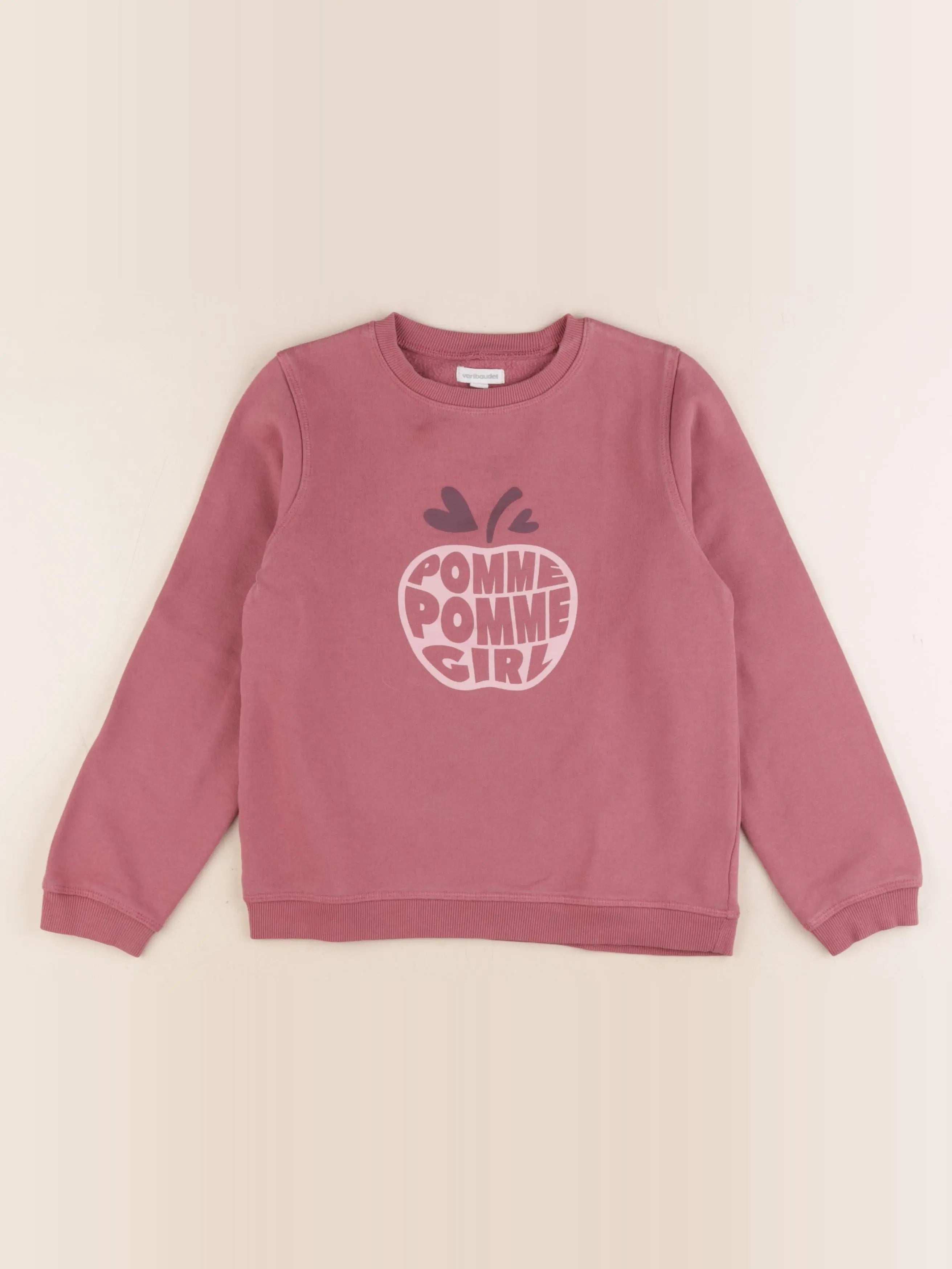 Vertbaudet - sweat rose - 8 ans