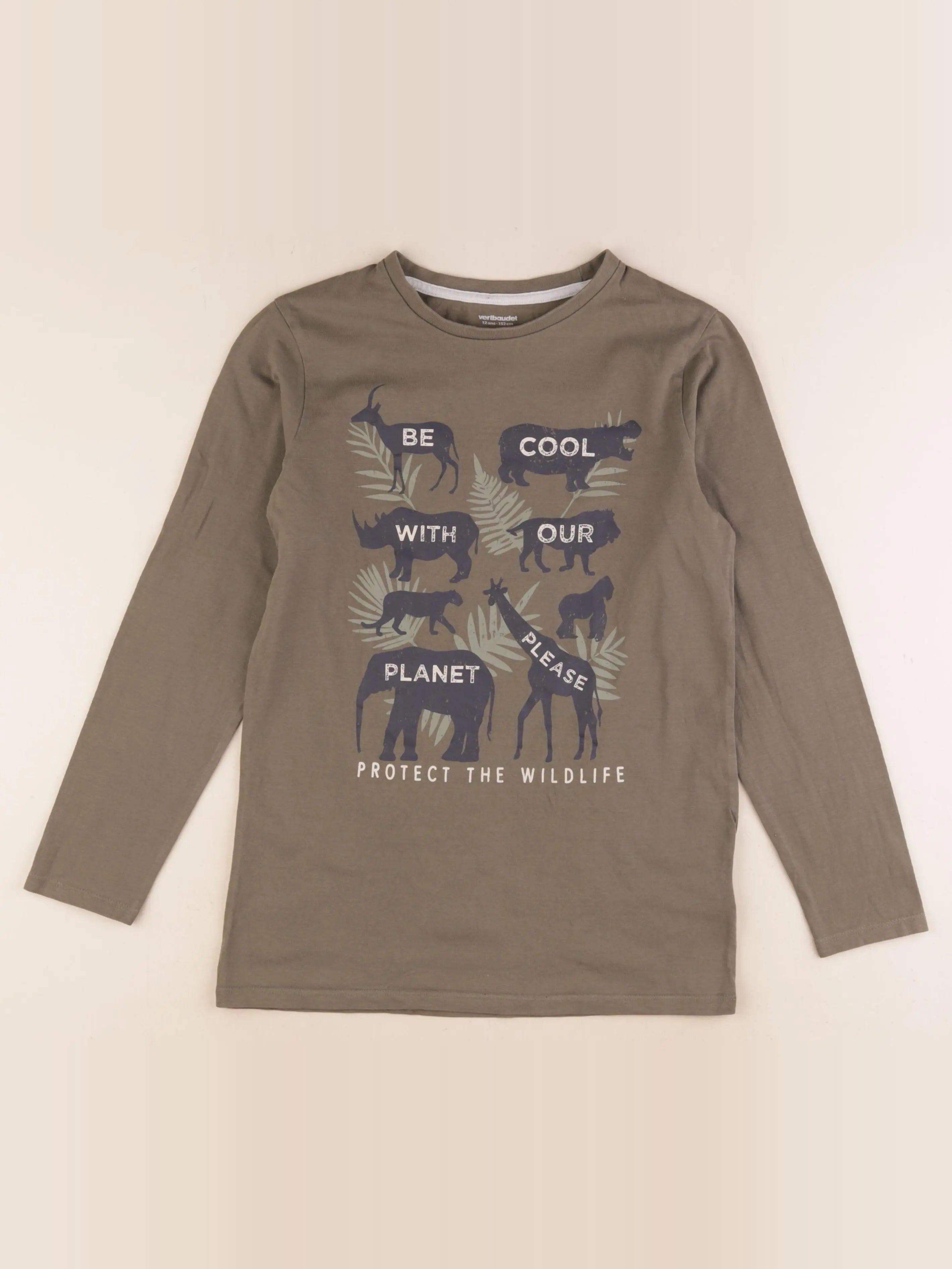 Vertbaudet - tee-shirt vert - 12 ans