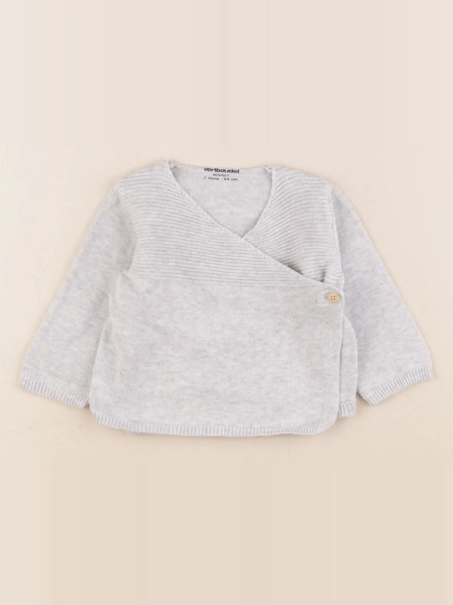 Vertbaudet - gilet gris - 1 mois