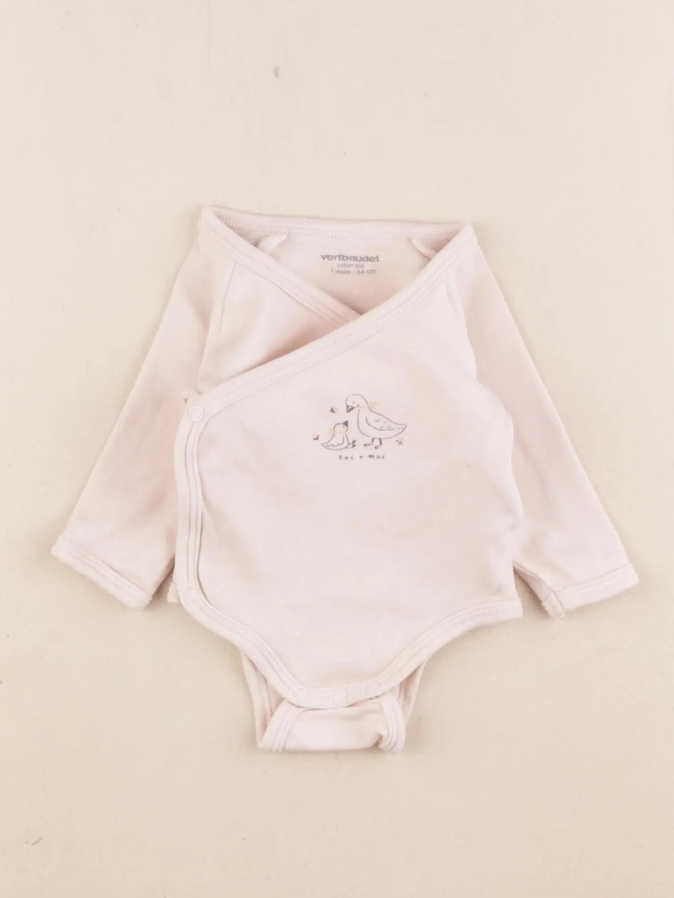 Vertbaudet - body rose - 1 mois