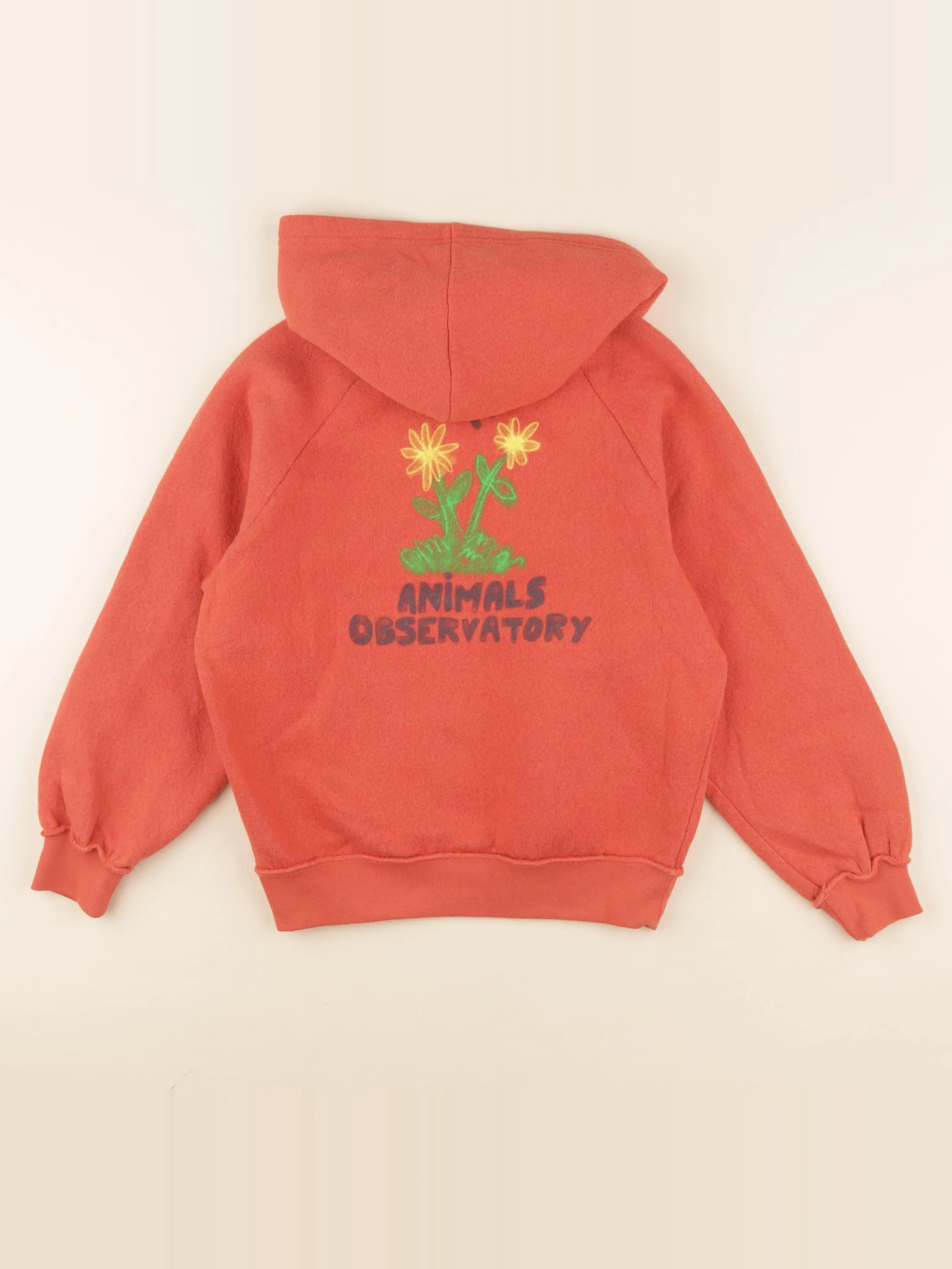 Sweat imprimé au dos orange