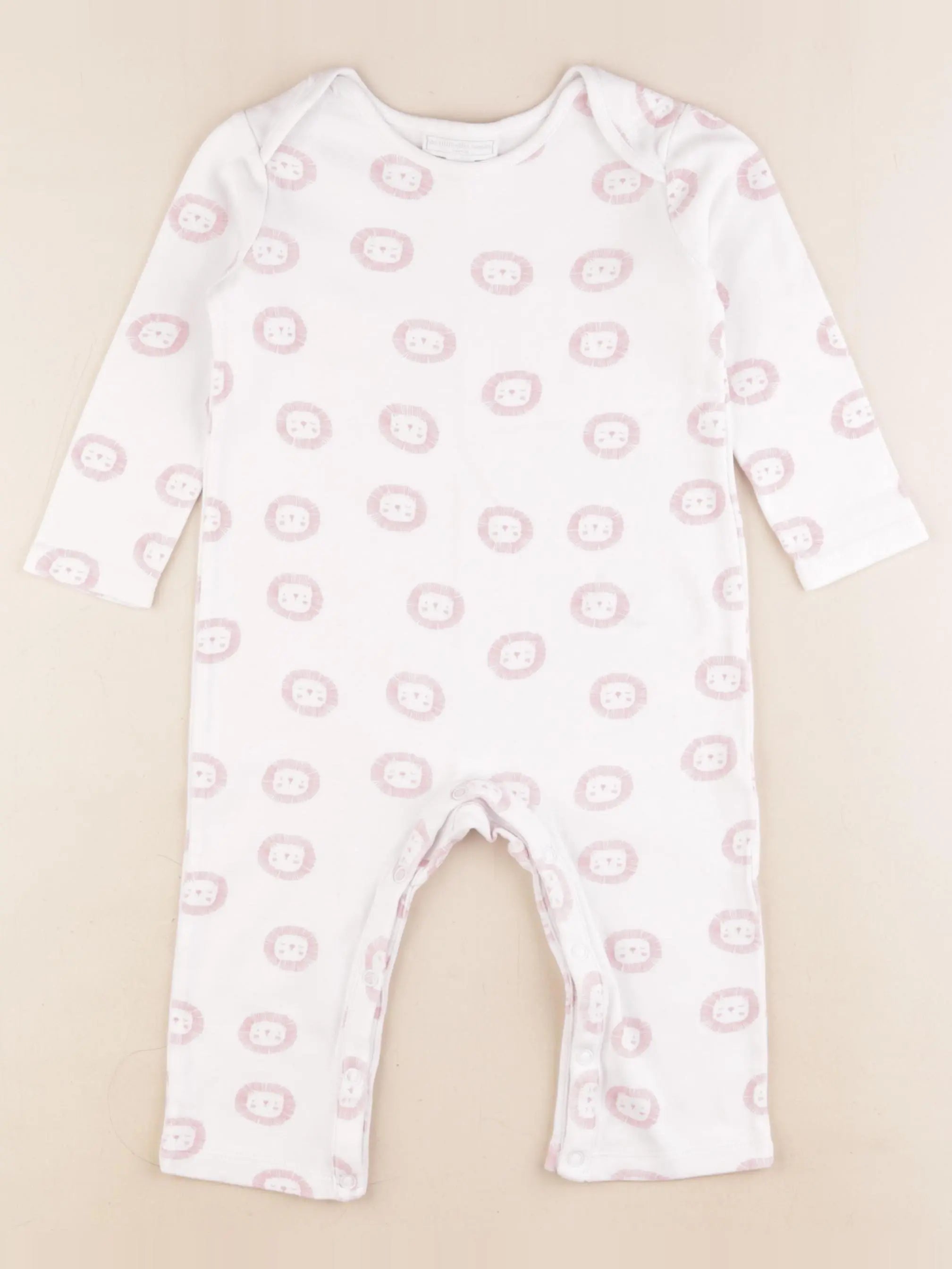 The little white company - pyjama coton blanc, rose - 12/18 mois