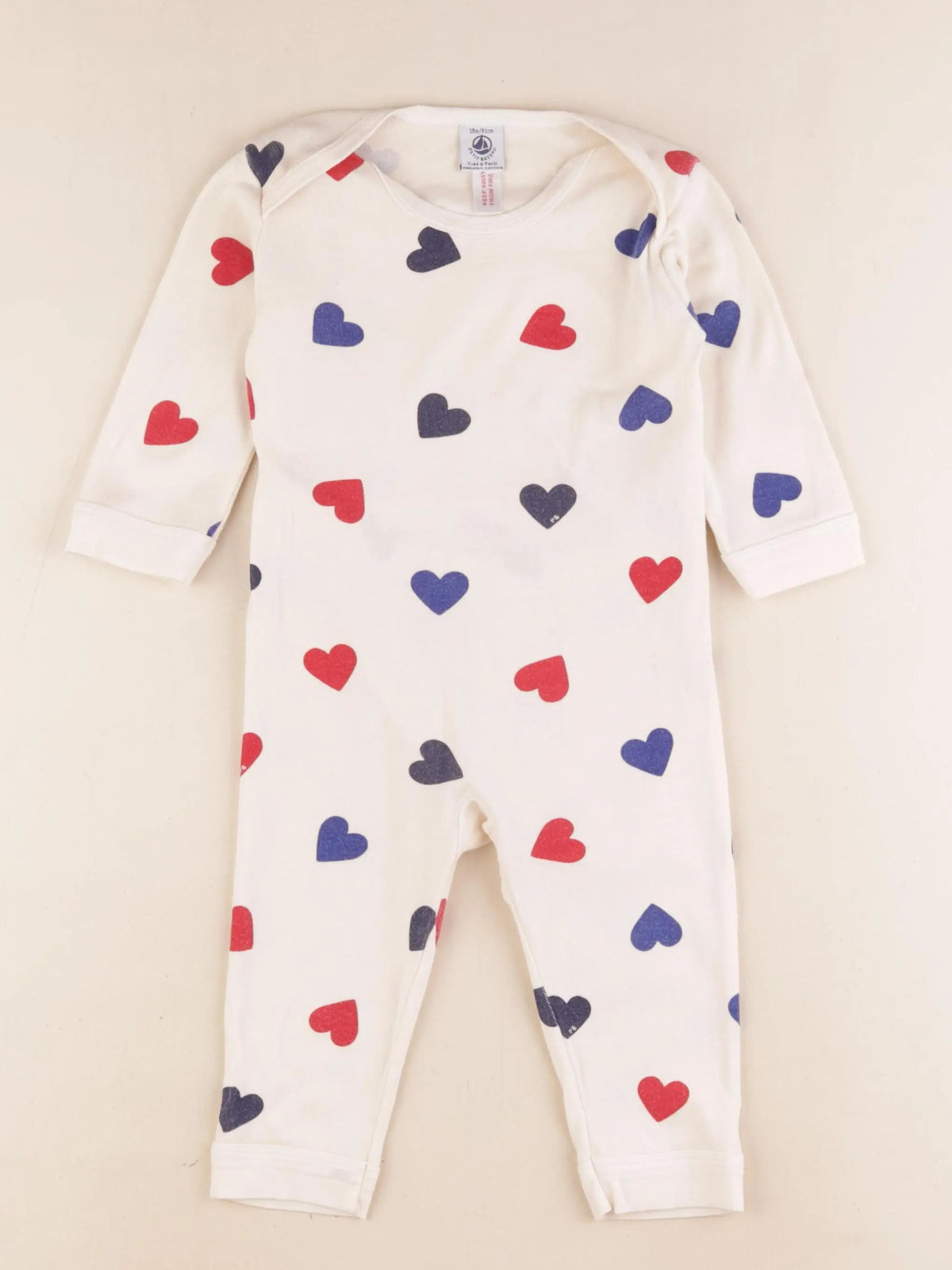 Petit Bateau - pyjama coton beige - 18 mois