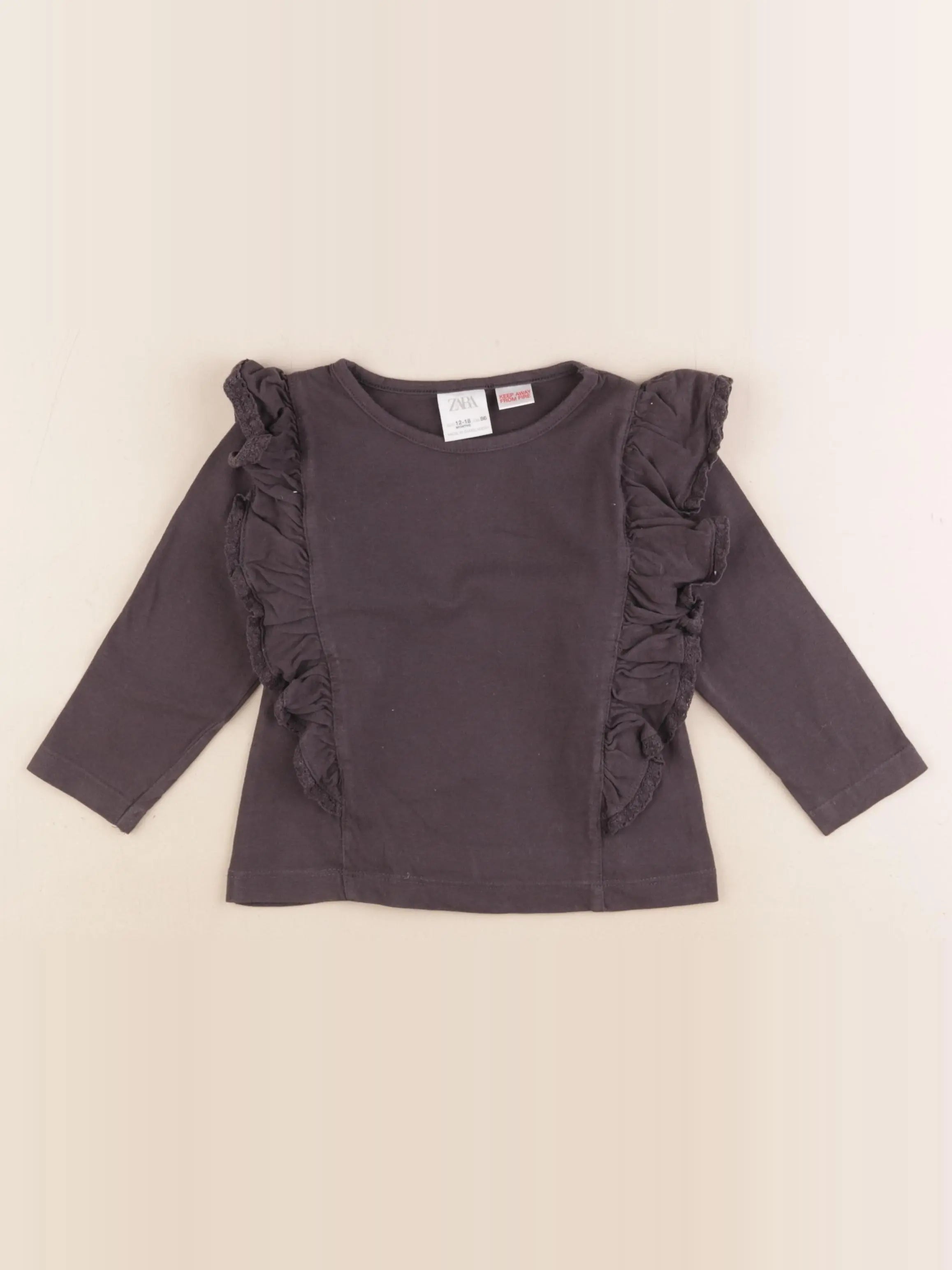 Zara - tee-shirt taupe - 12/18 mois