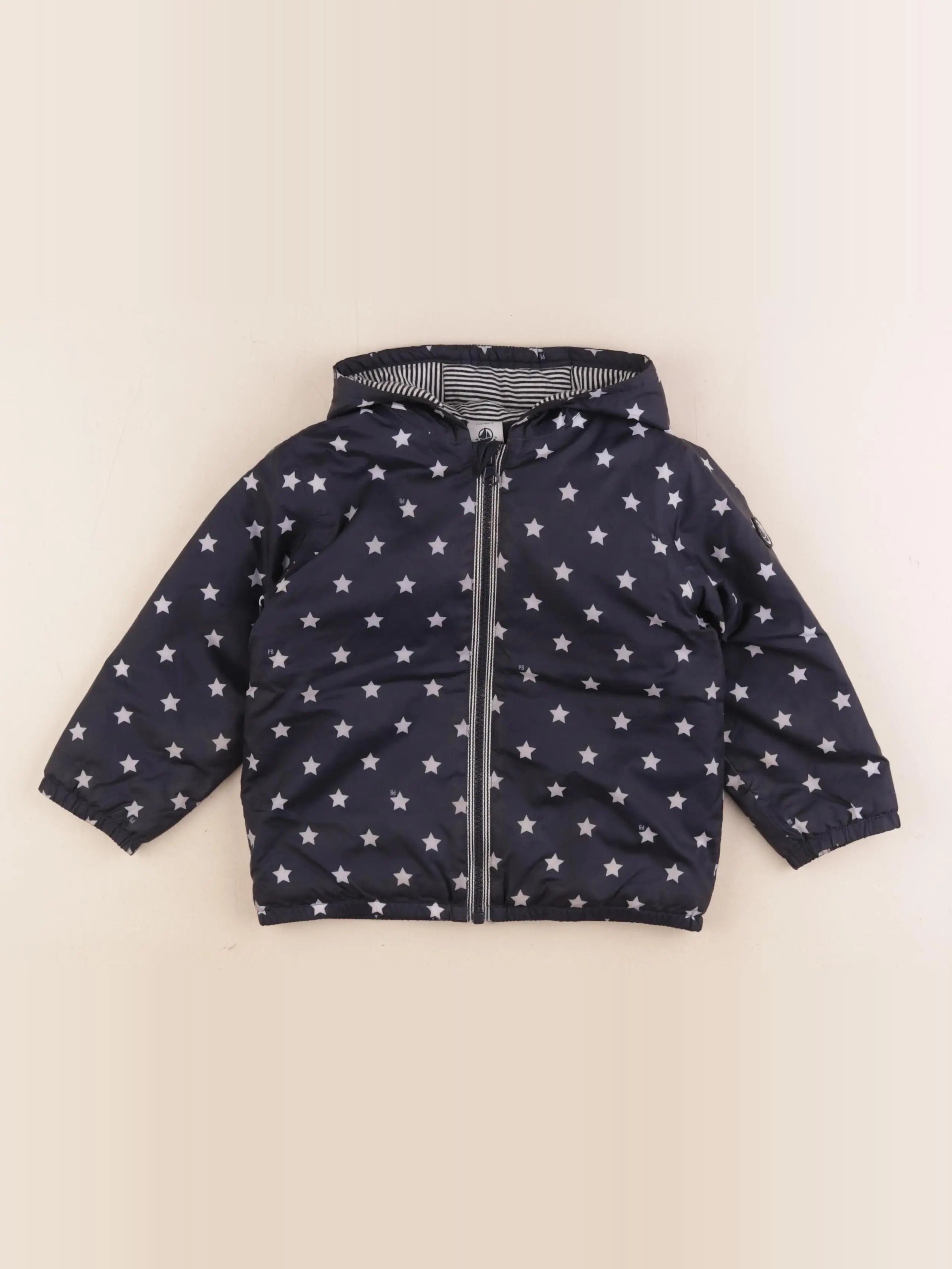 Petit Bateau - imperméable bleu - 2 ans