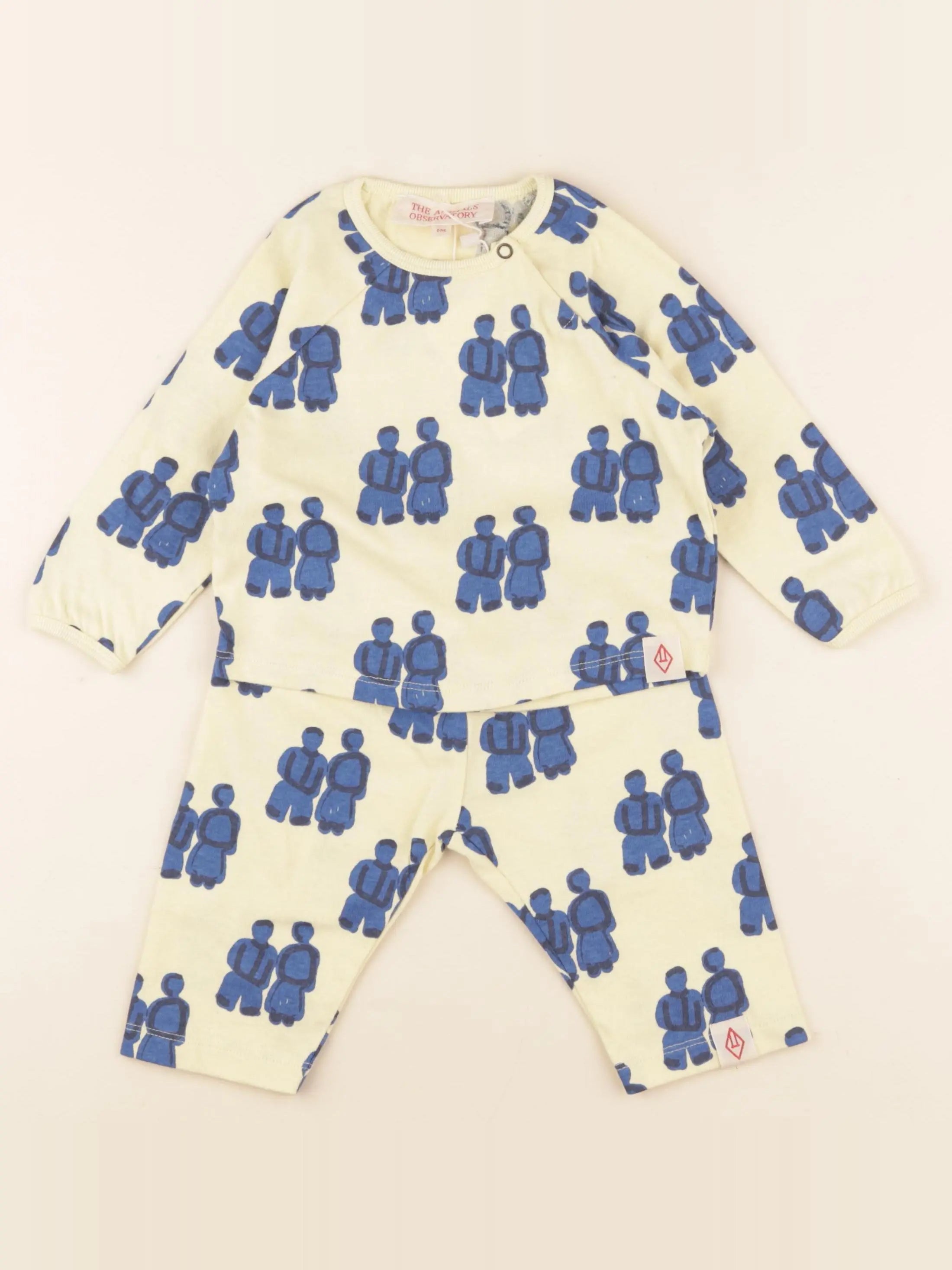 Ensemble beige, bleu