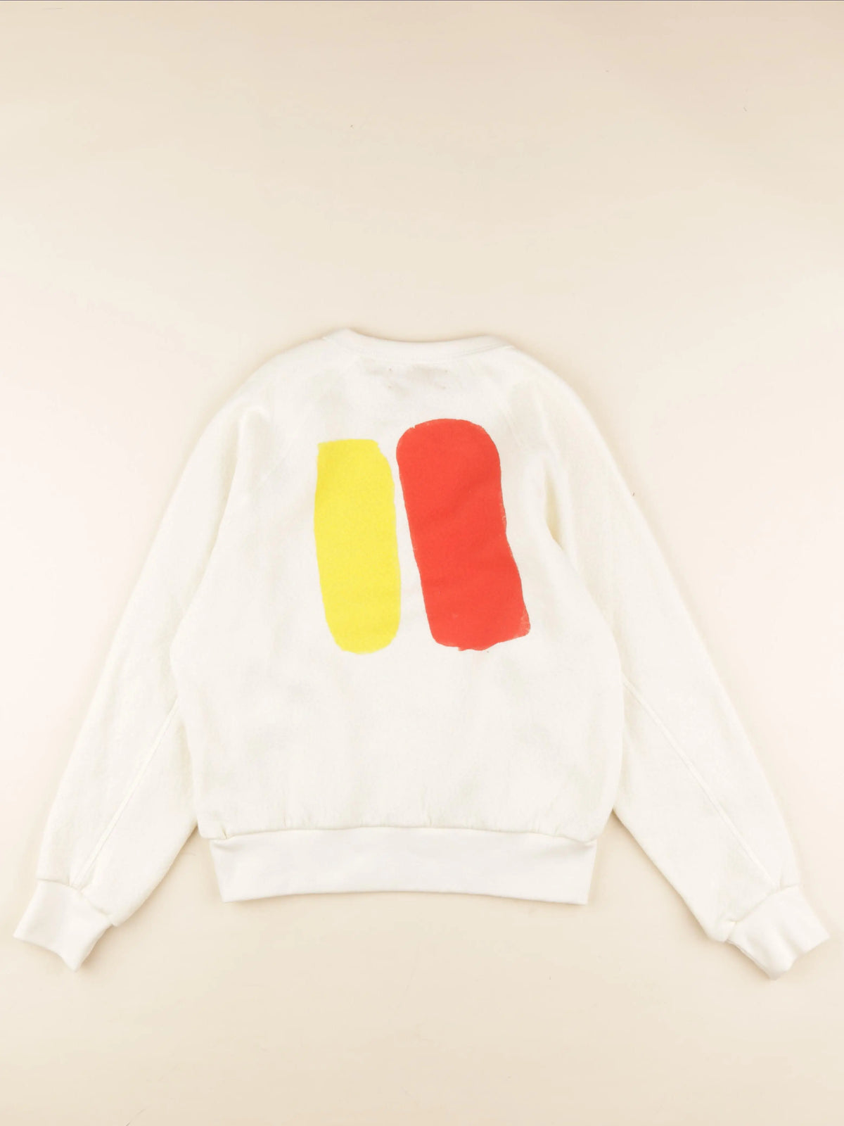 Sweat imprimé au dos beige