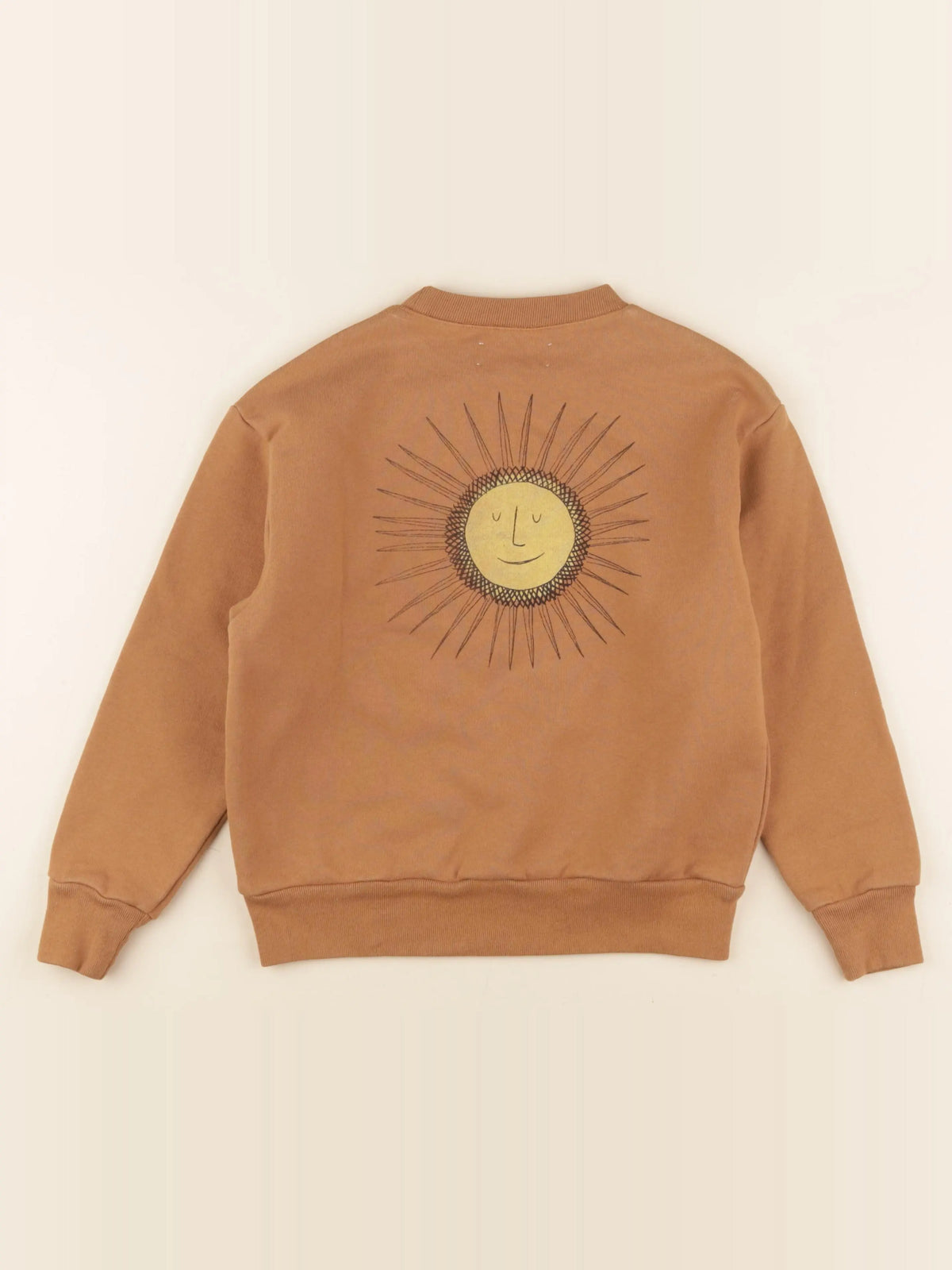 Sweat imprimé au dos marron