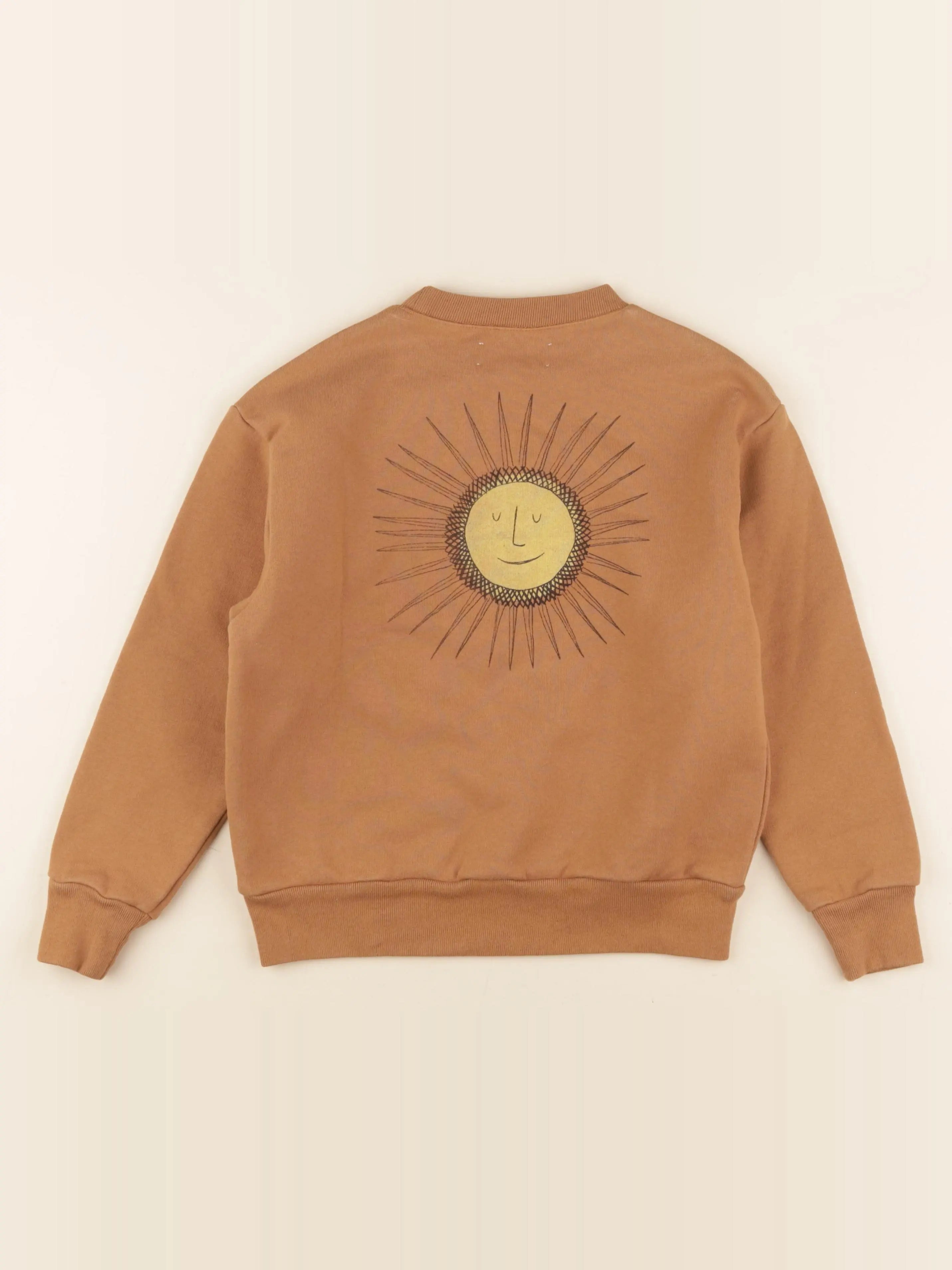 Sweat imprimé au dos marron