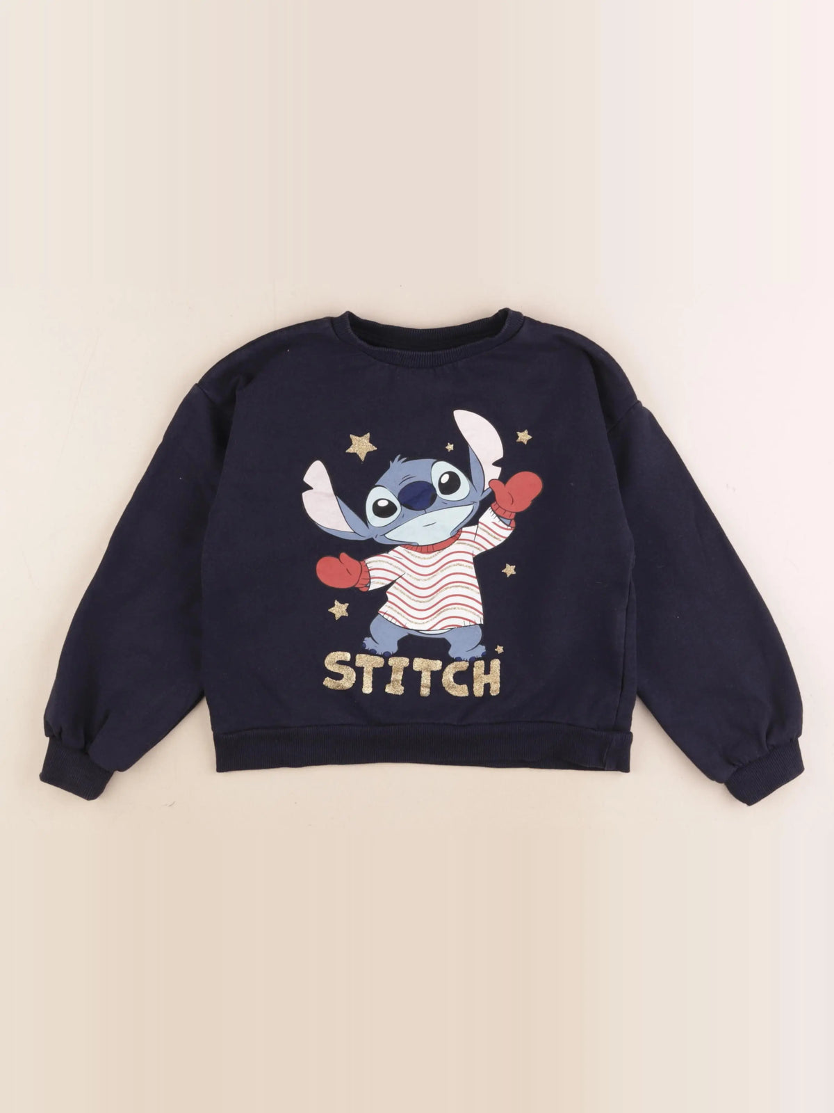 Vertbaudet - sweat bleu, or - 8 ans