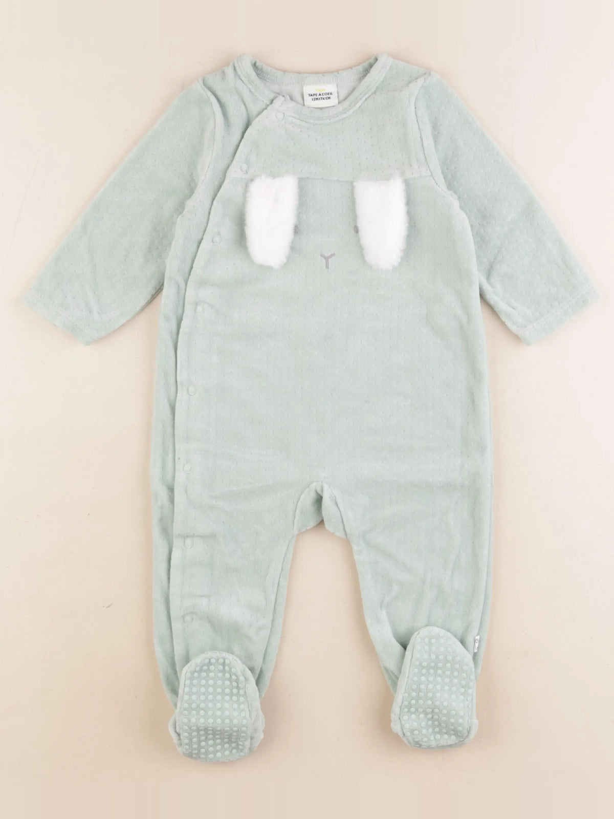 Tape à l'oeil - pyjama velours vert - 12 mois