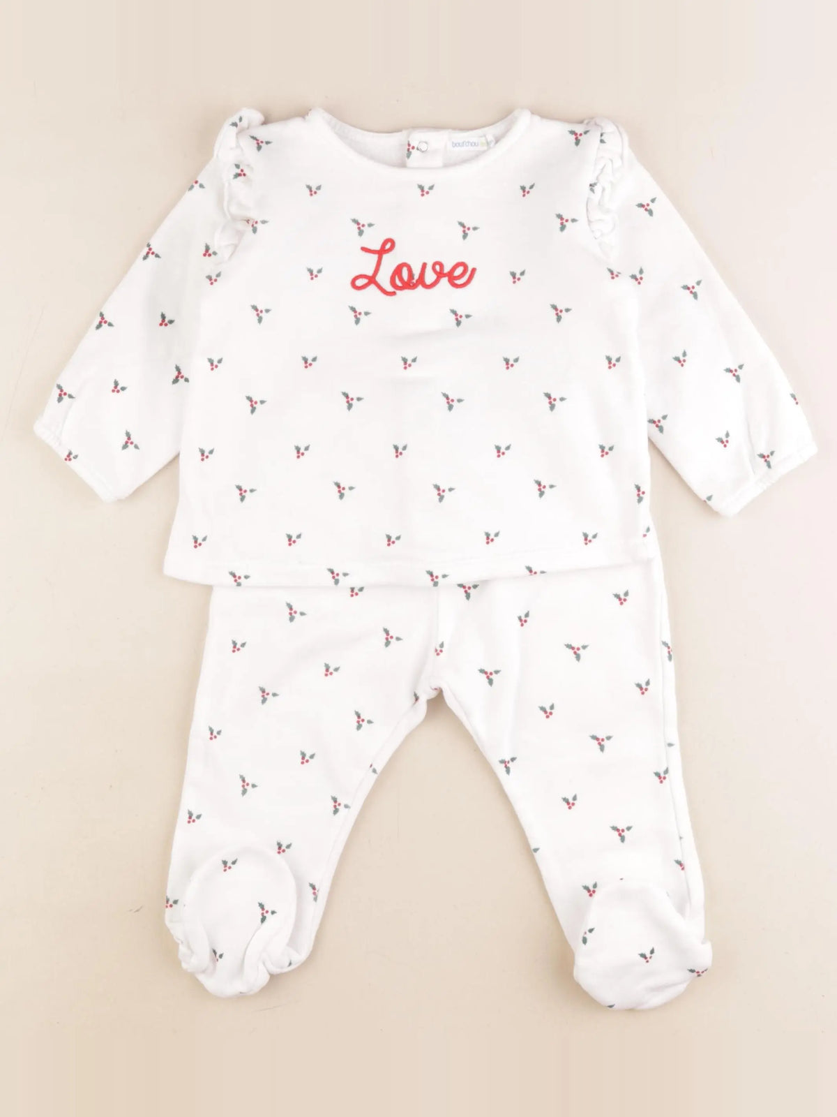 Boutchou - pyjama coton blanc - 12 mois