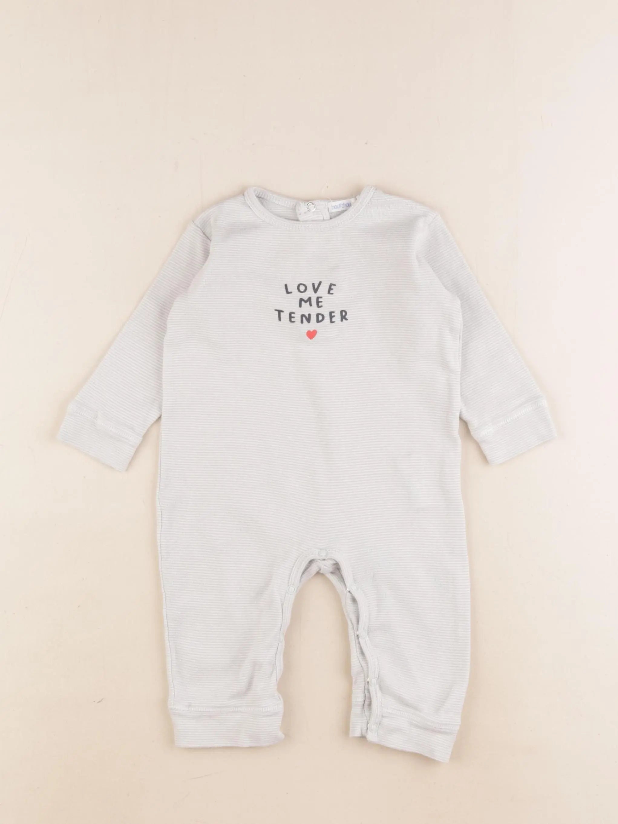 Boutchou - pyjama coton blanc, vert - 9 mois