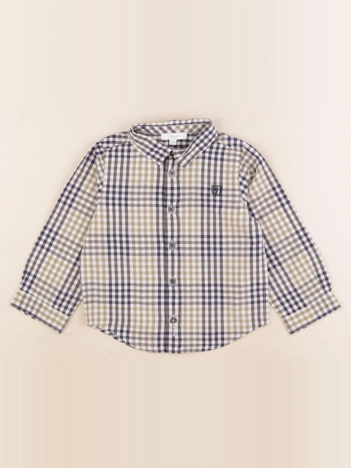 Jacadi - chemise blanc, bleu, marron - 24 mois