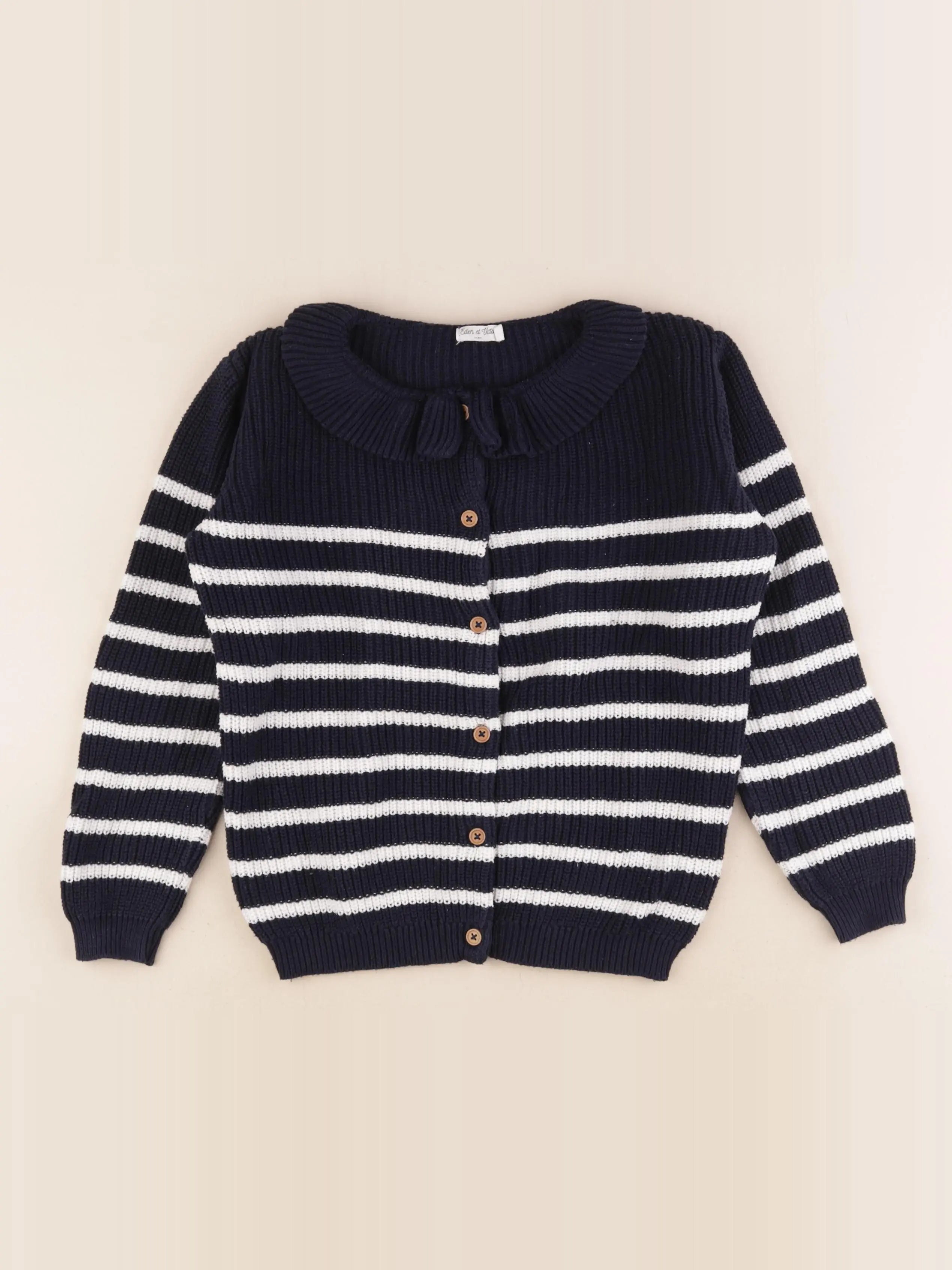 Eden & Victor - gilet bleu, blanc - 8 ans