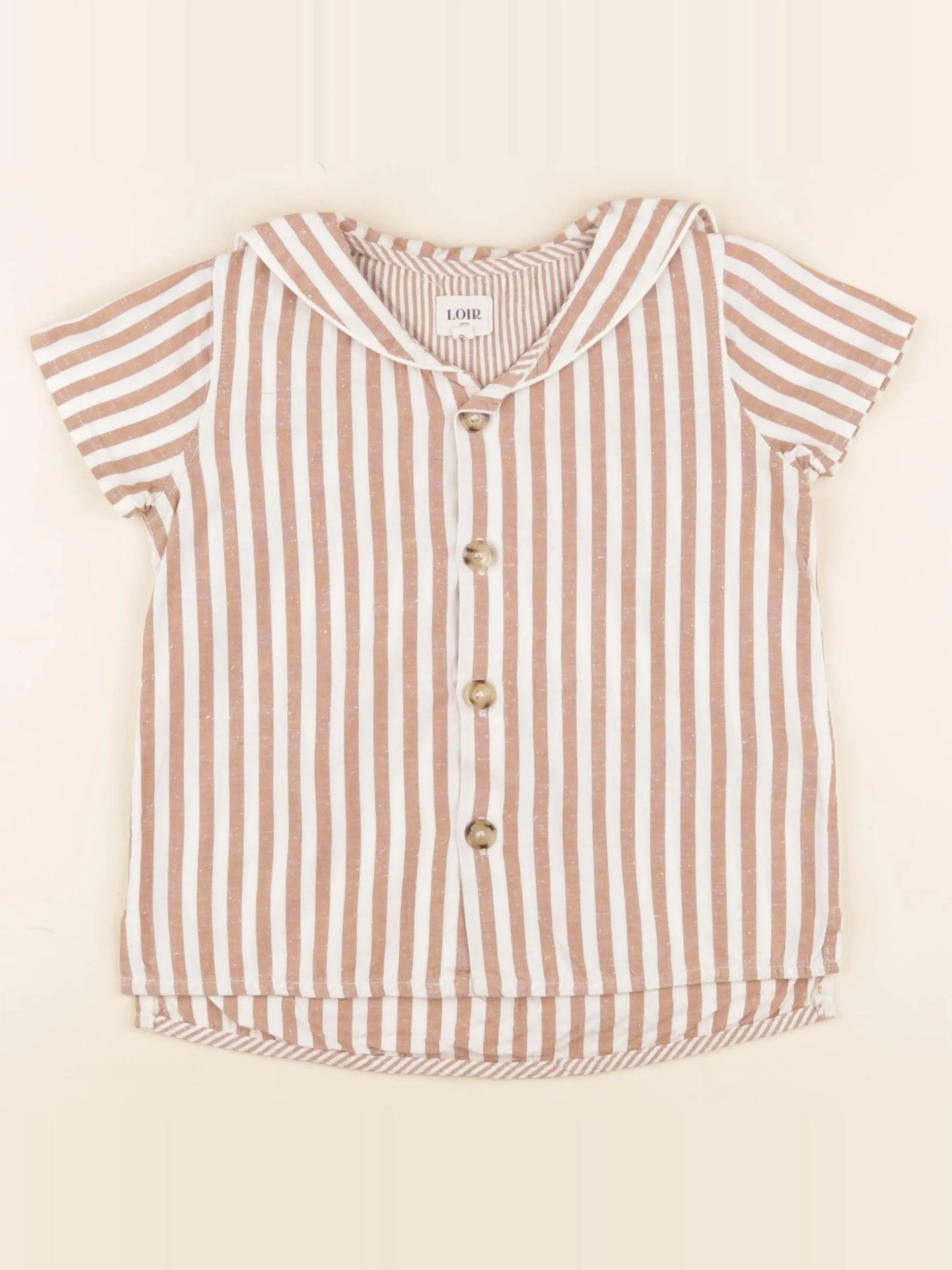 Loir Paris - chemise marron, beige - 6 ans