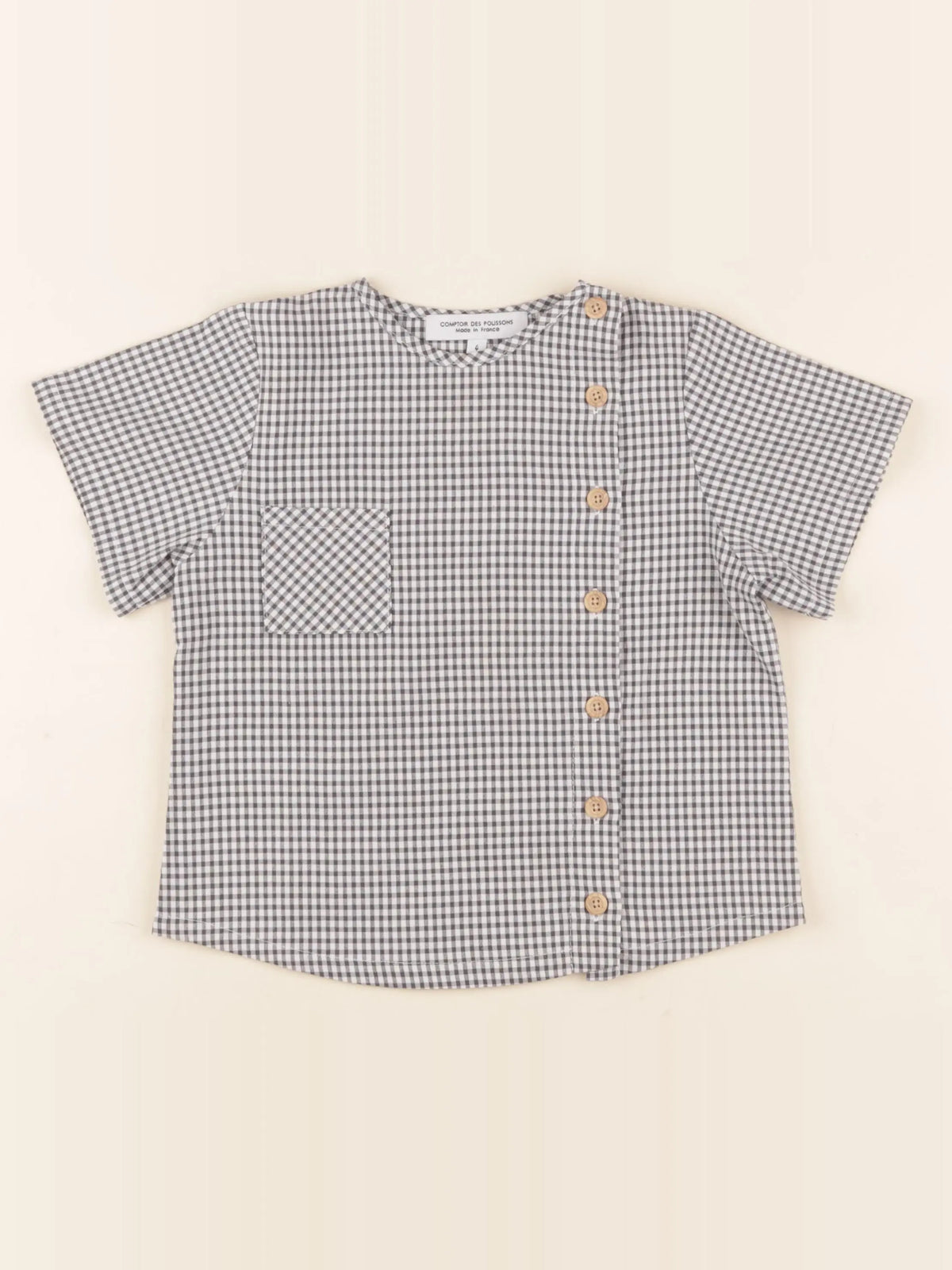 Comptoir des Polissons - chemise gris, blanc - 4 ans
