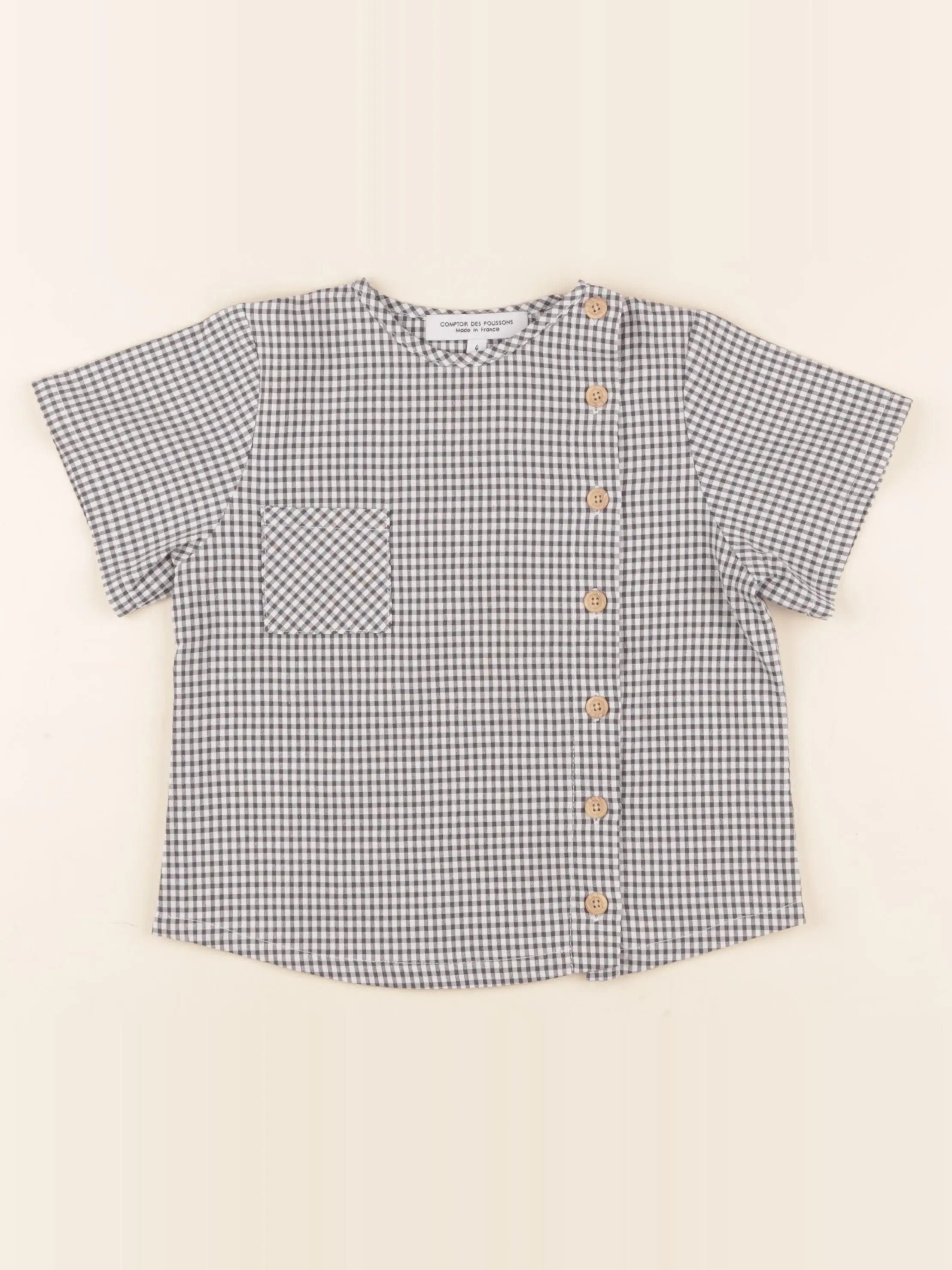 Comptoir des Polissons - chemise gris, blanc - 4 ans
