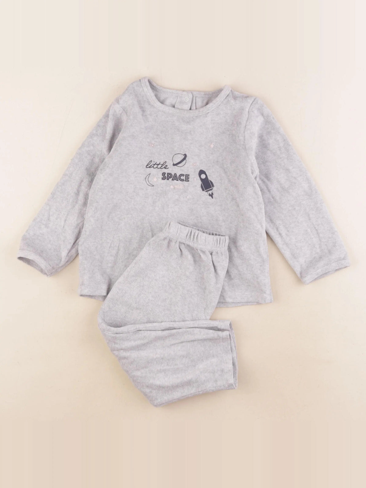 Vertbaudet - pyjama velours gris - 3 ans