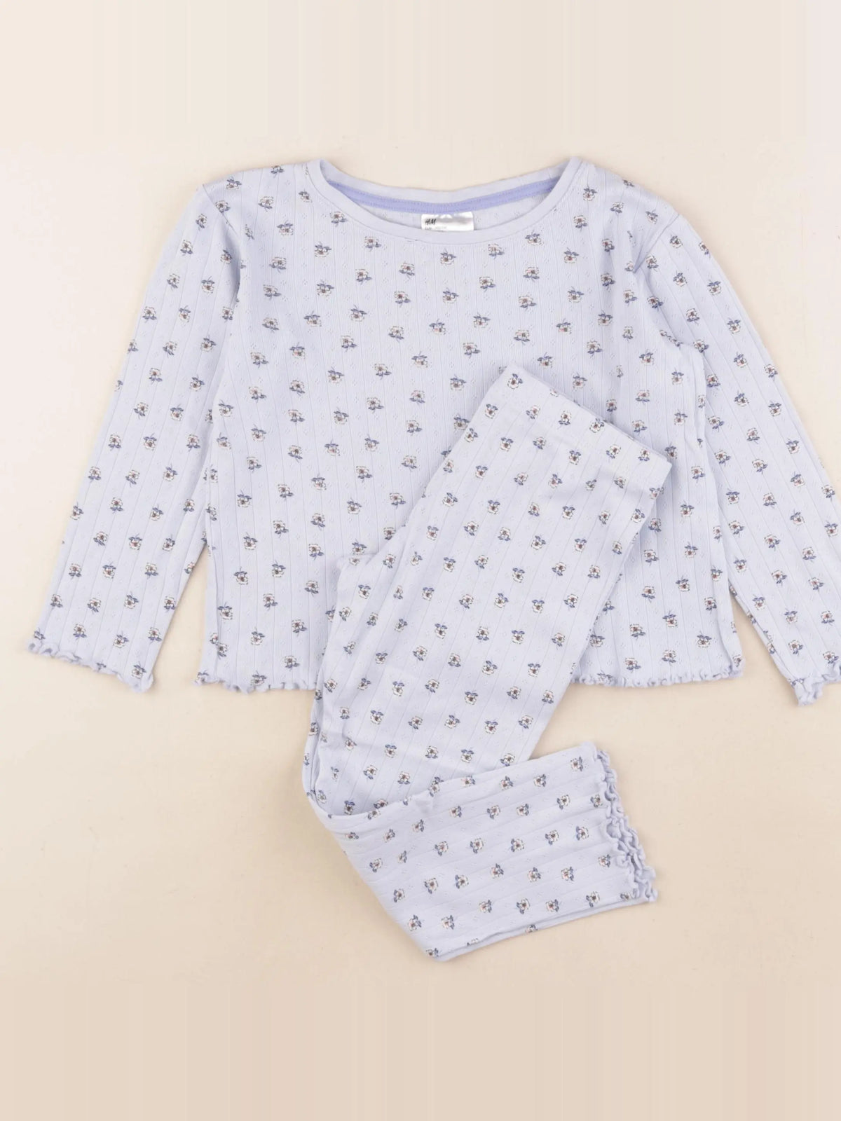 H&M - pyjama coton bleu - 4/6 ans