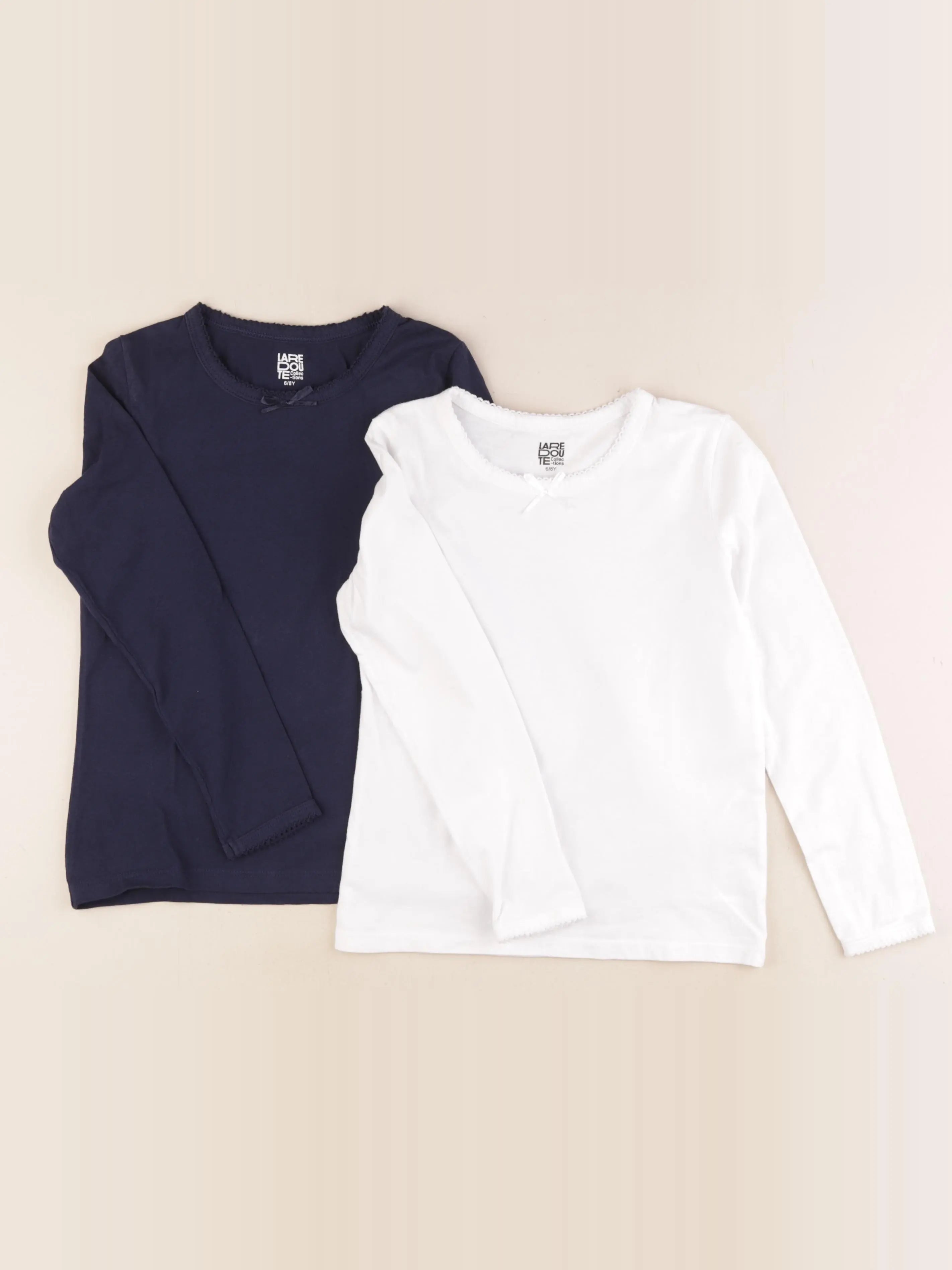 La Redoute - lot de 2 maillots de corps blanc, bleu - 6/8 ans