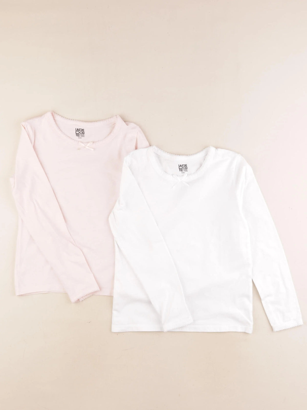 La Redoute - lot de 2 maillots de corps blanc, rose - 6/8 ans
