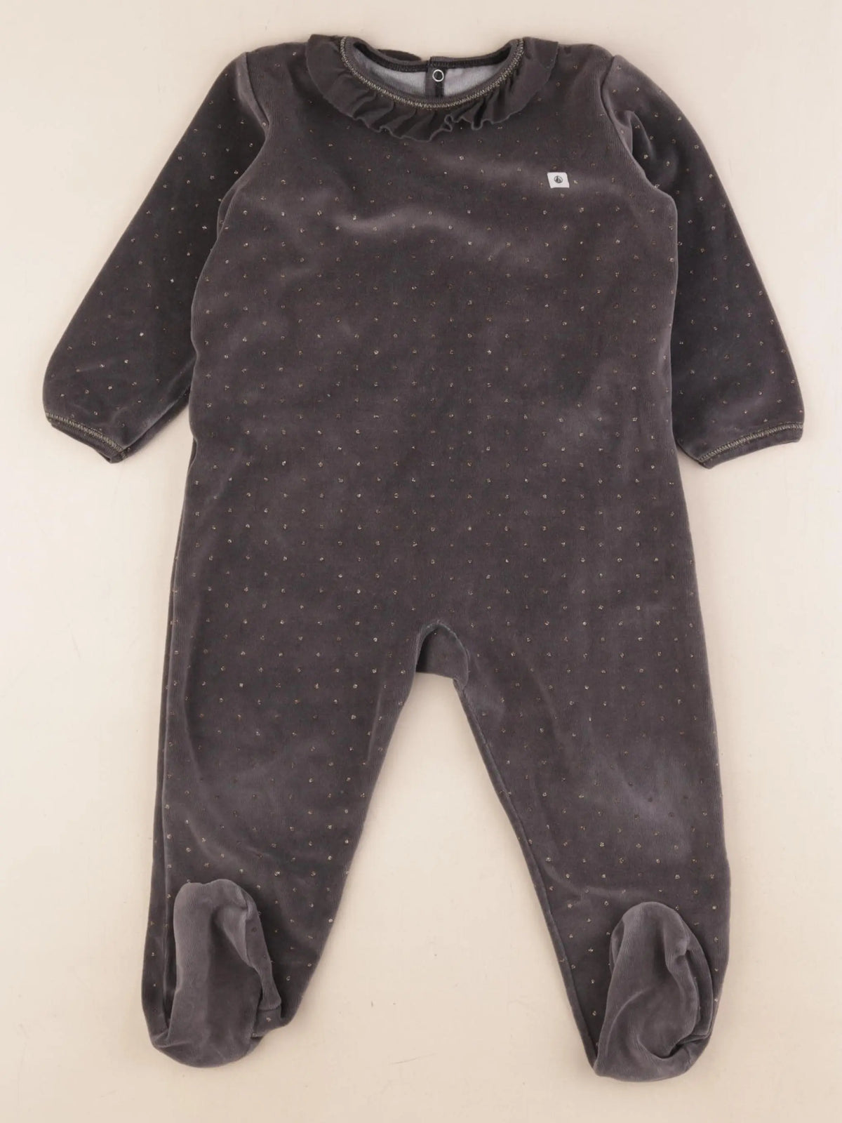Petit Bateau - pyjama velours gris, or - 24 mois