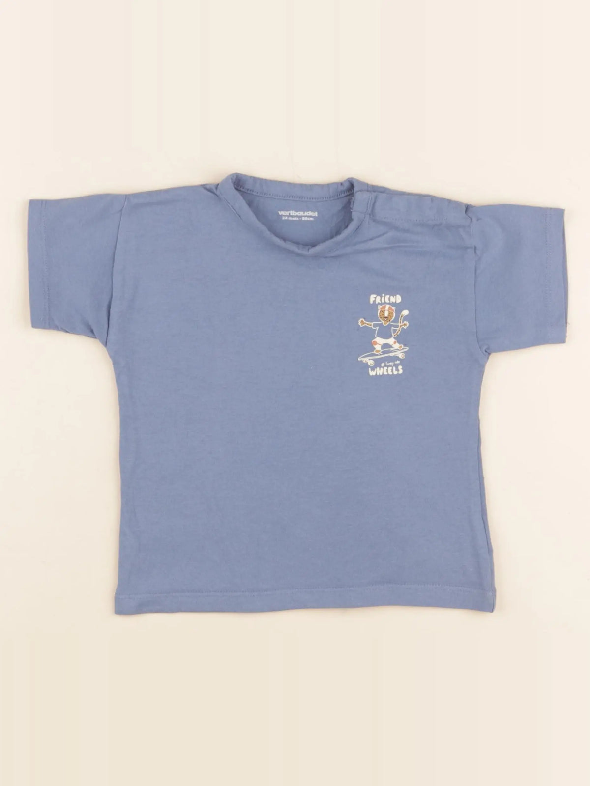 Vertbaudet - tee-shirt bleu - 24 mois