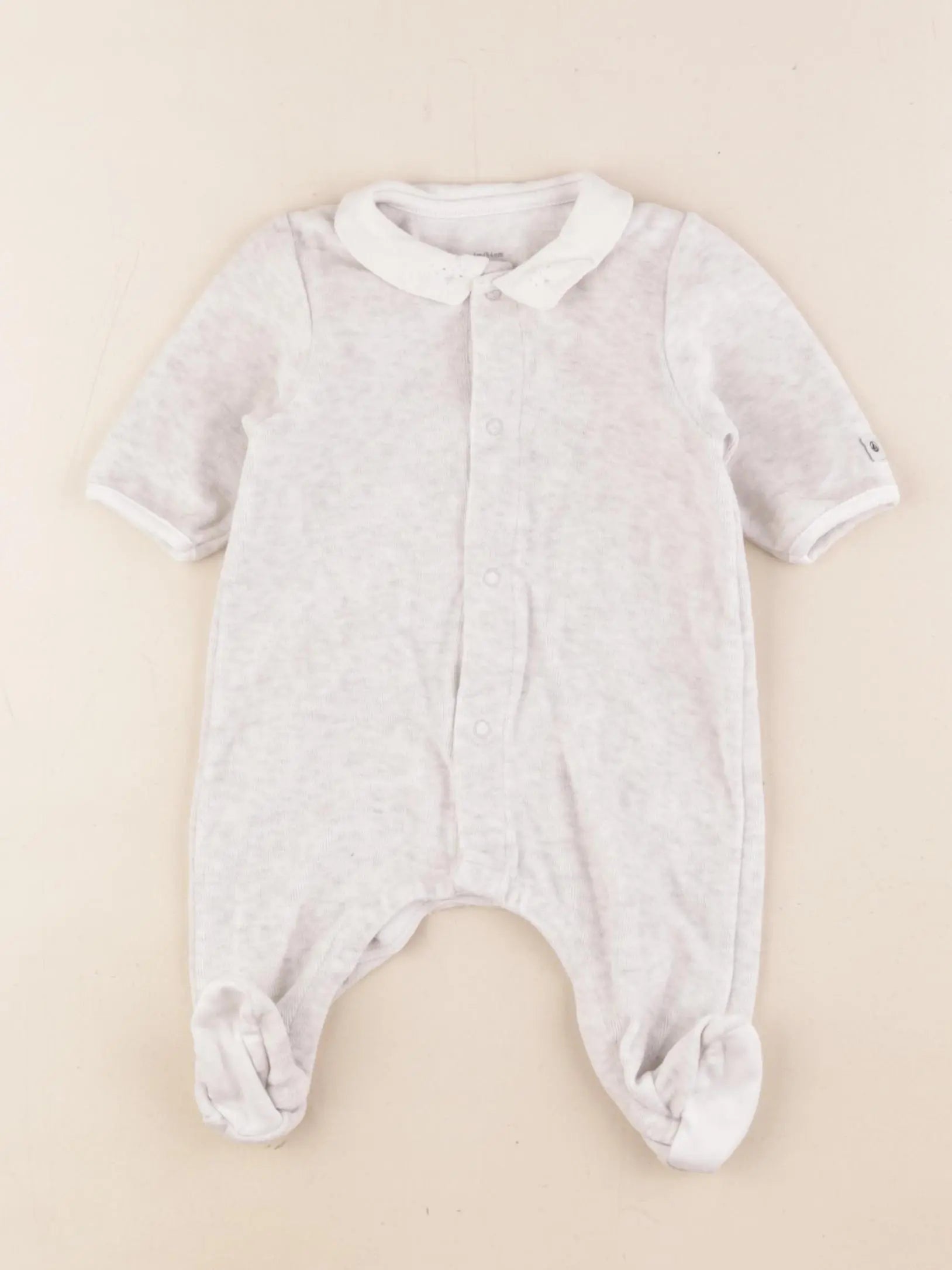 Petit Bateau - pyjama gris - 1 mois