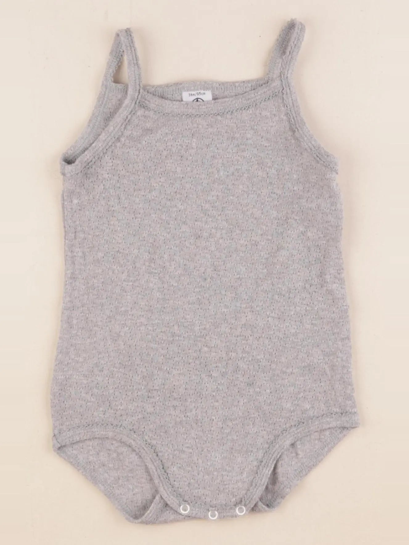 Petit Bateau - body gris - 36 mois
