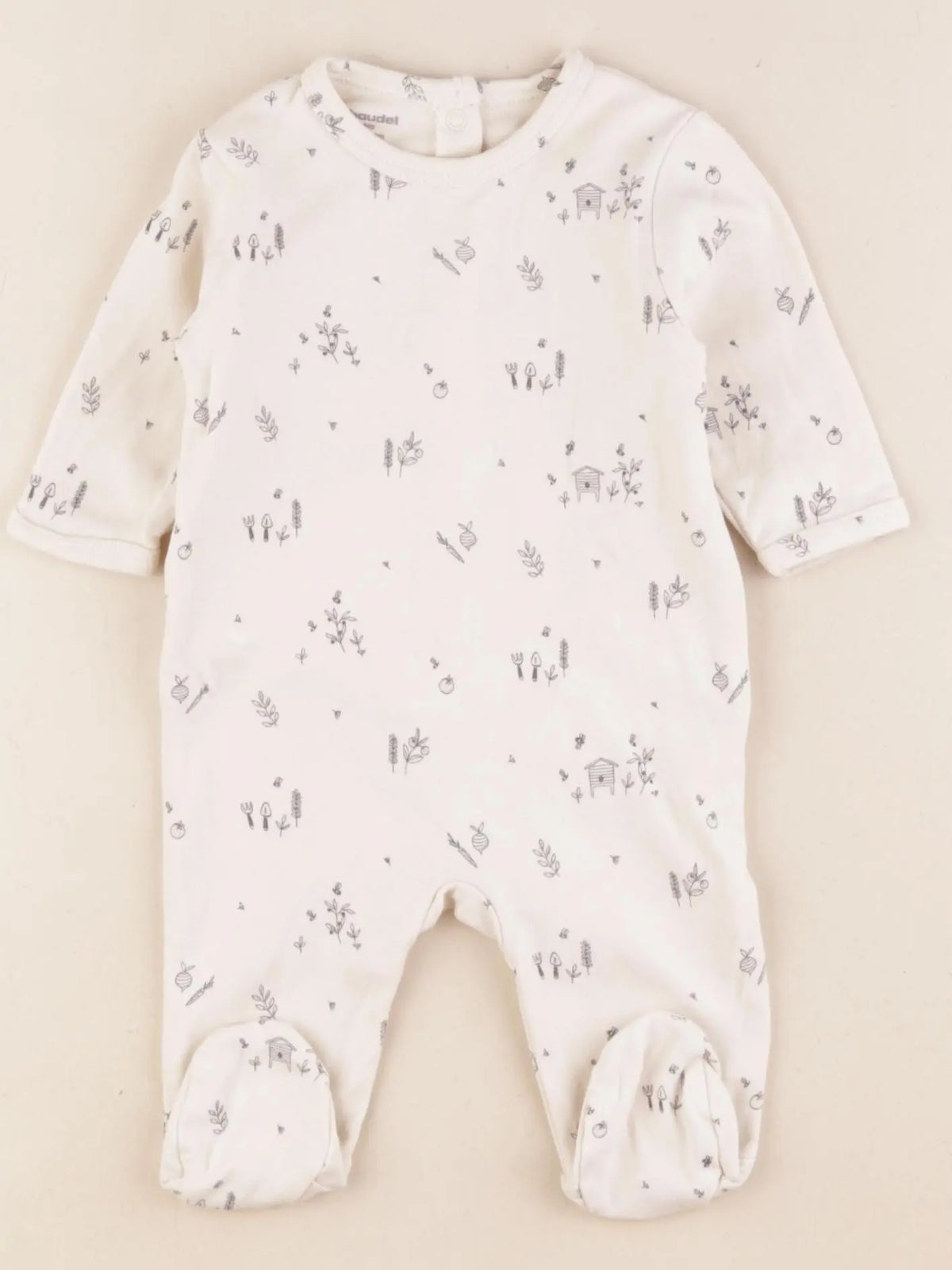 Vertbaudet - pyjama coton beige - 3 mois