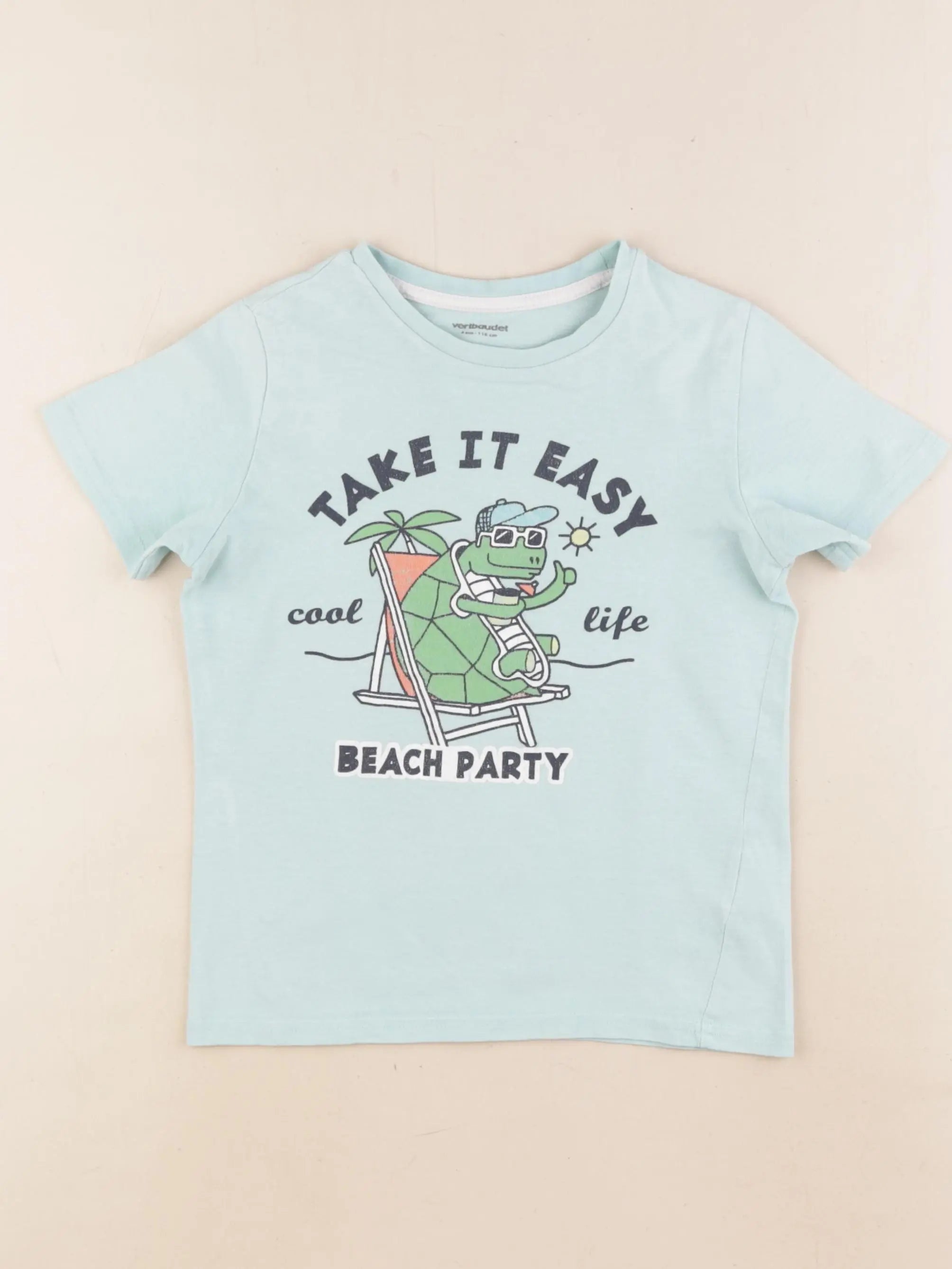Vertbaudet - tee-shirt bleu - 6 ans