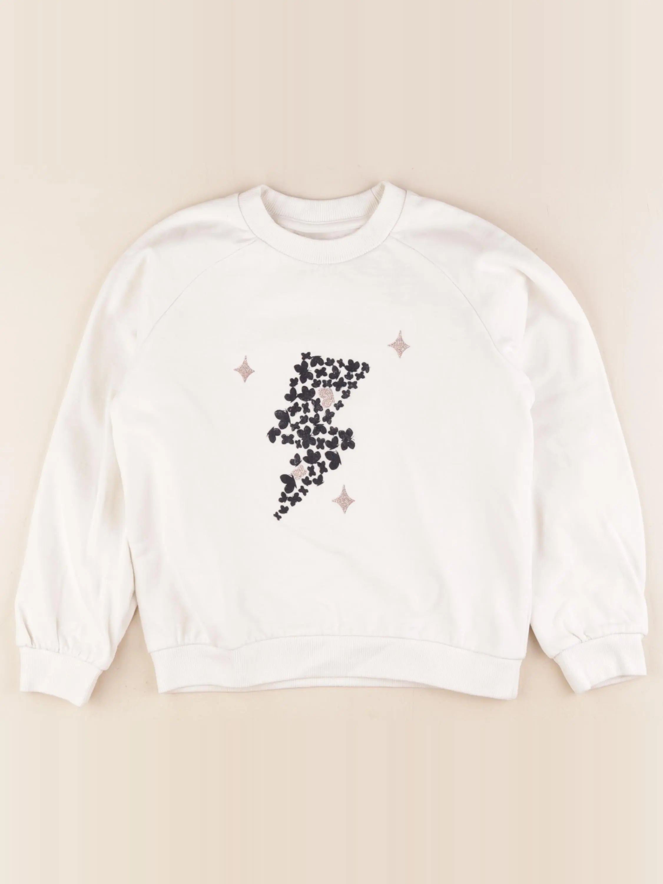 Vertbaudet - sweat blanc - 8 ans