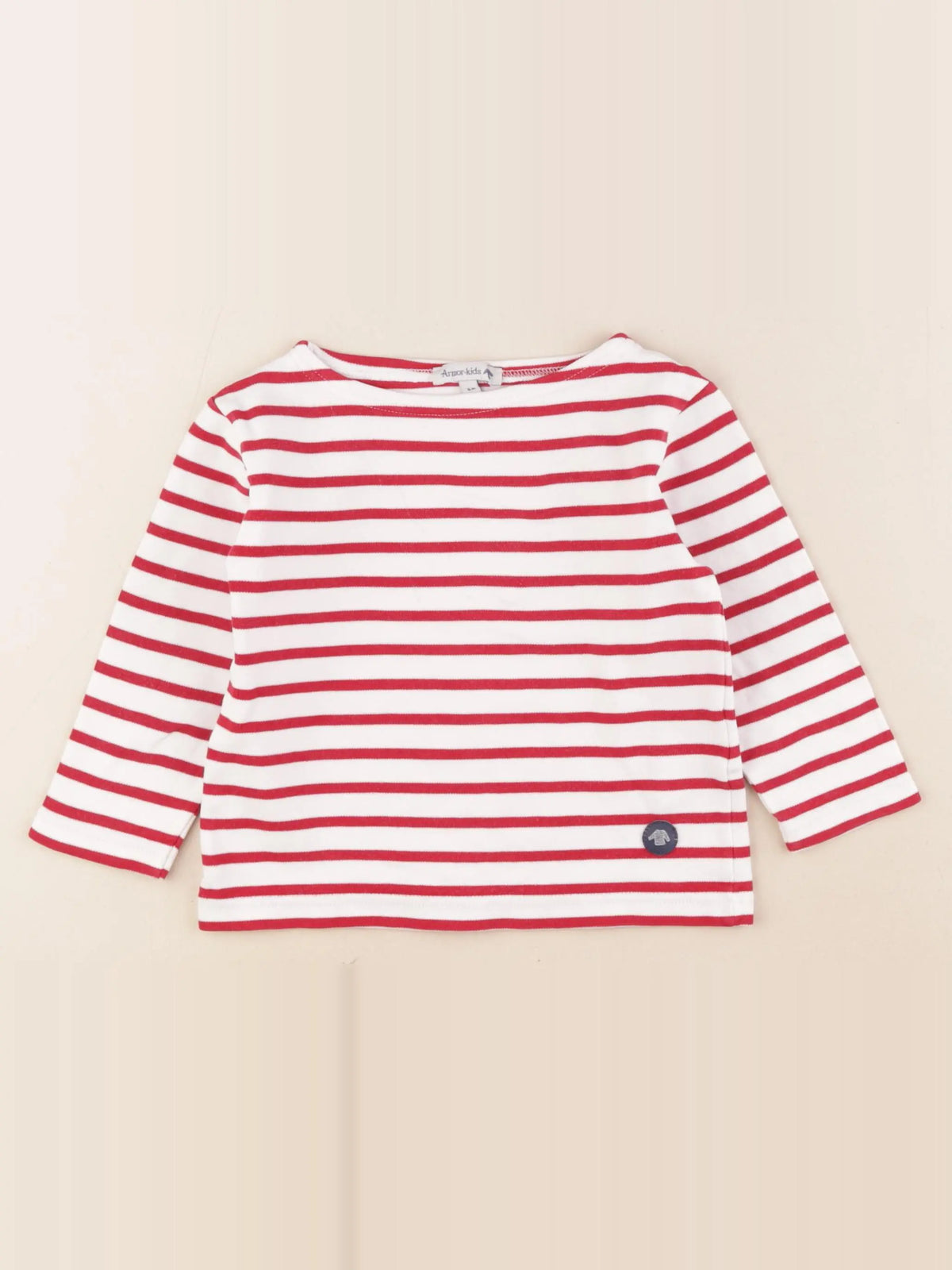 Armor Lux - tee-shirt blanc, rouge - 2 ans