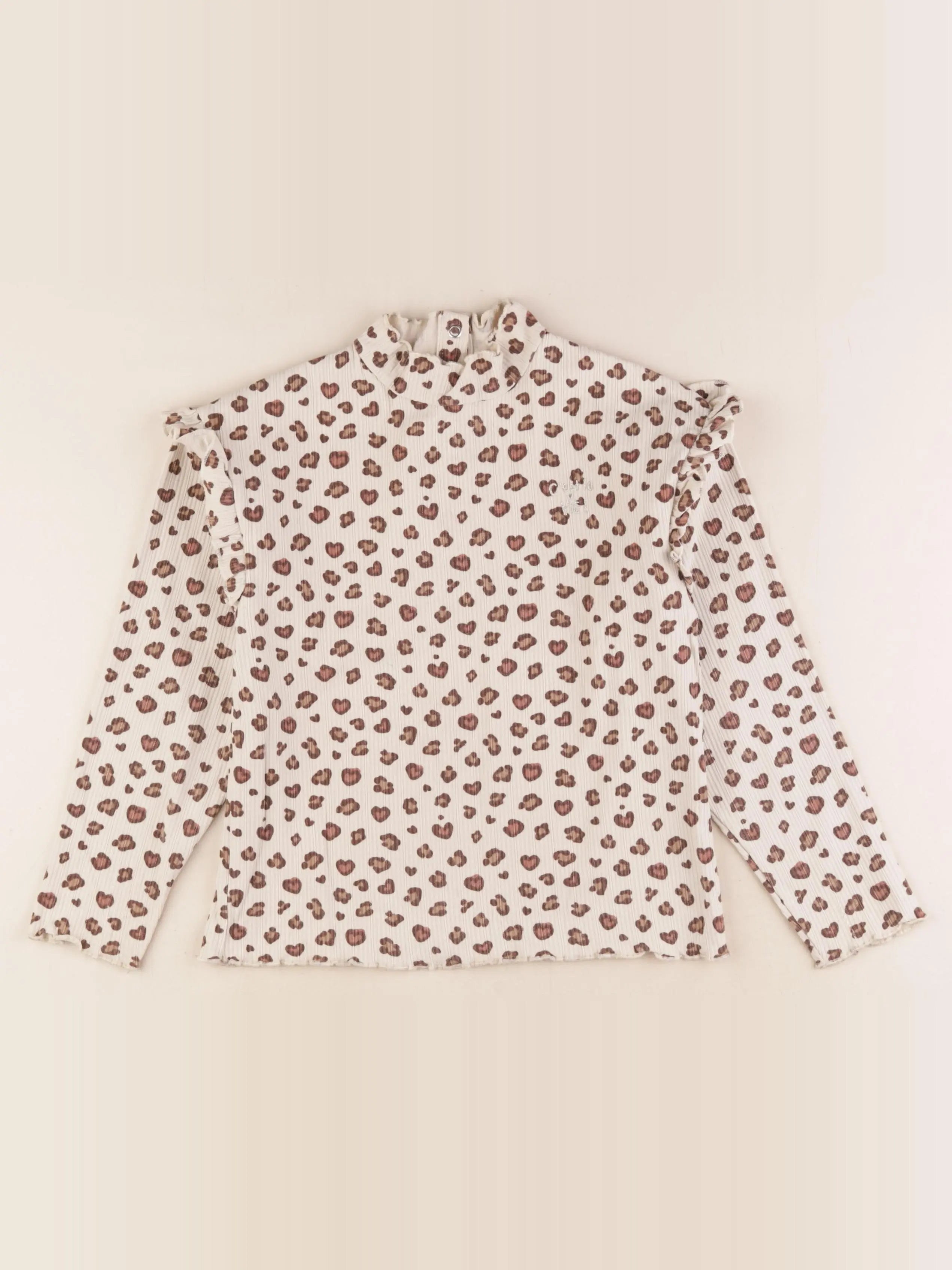 Vertbaudet - tee-shirt beige, marron - 8 ans