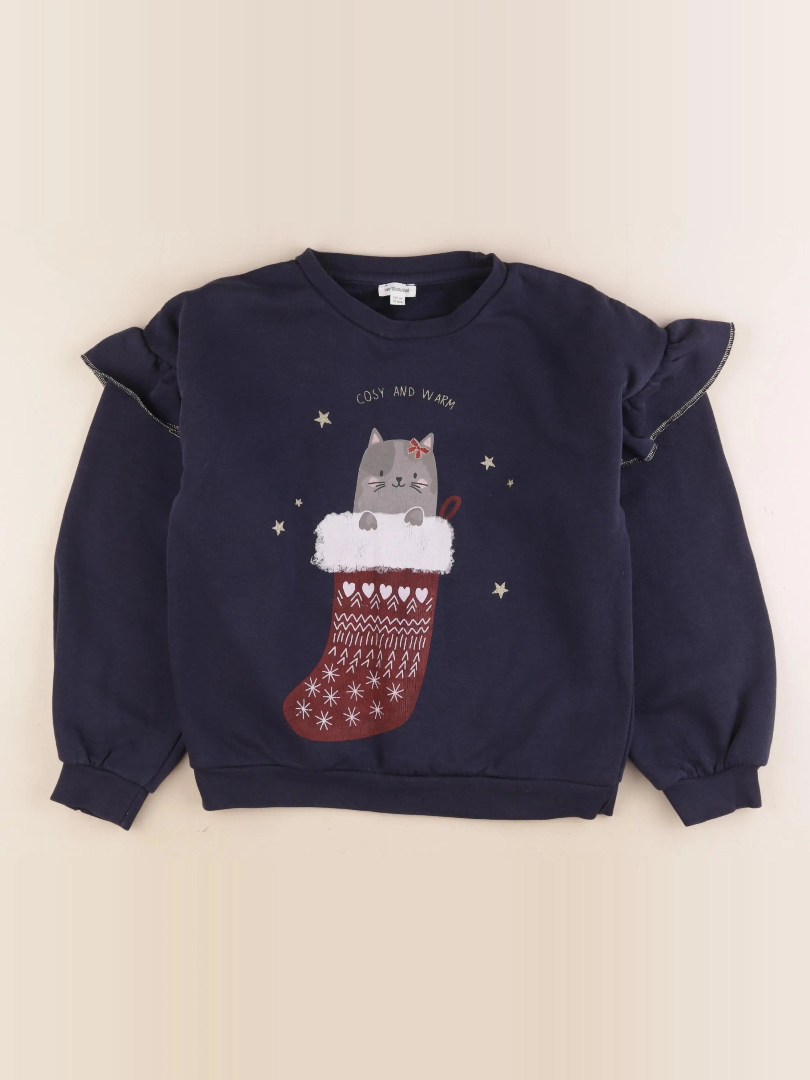 Vertbaudet - sweat bleu - 10 ans