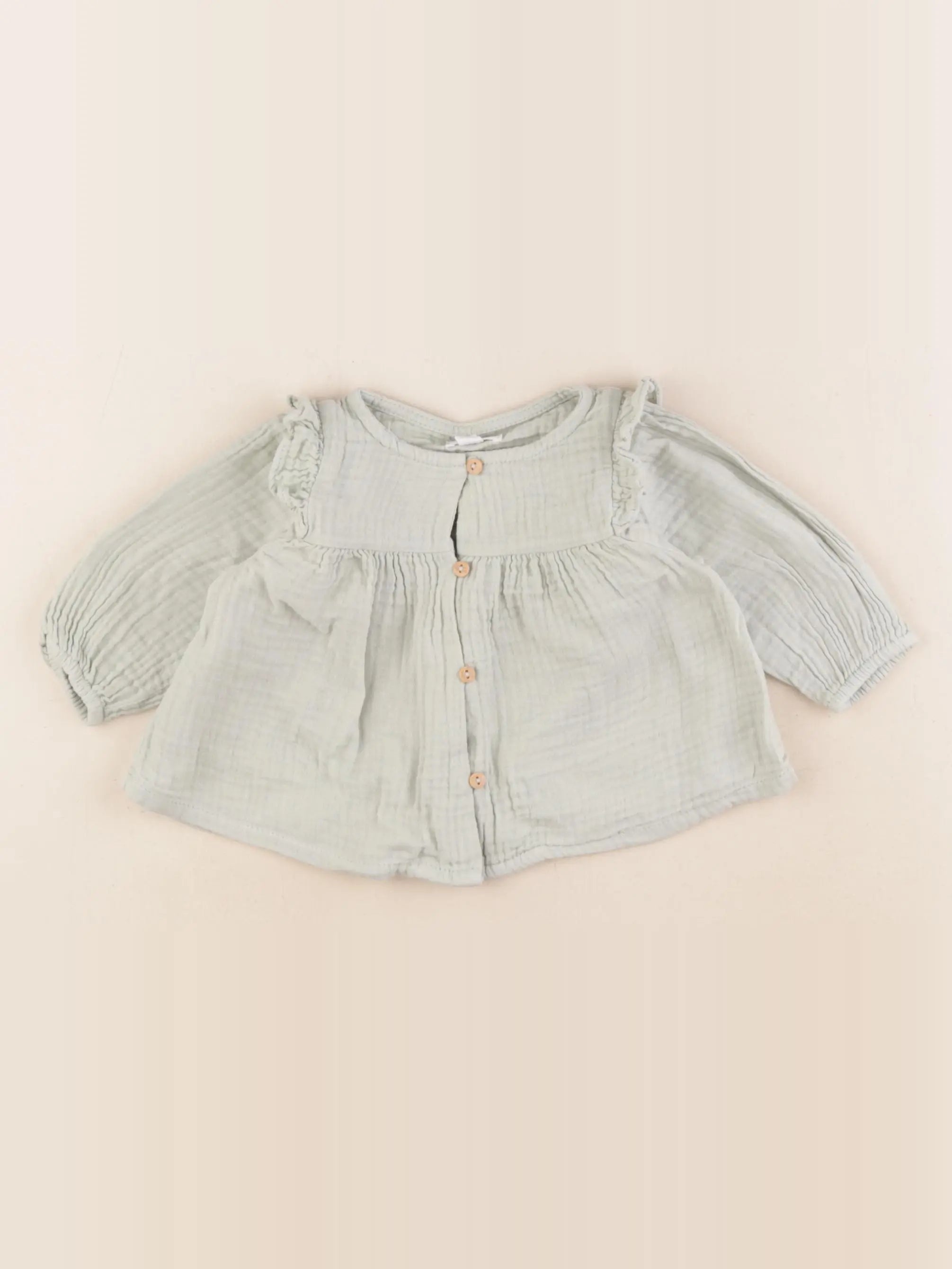 Vertbaudet - blouse vert - 3 mois