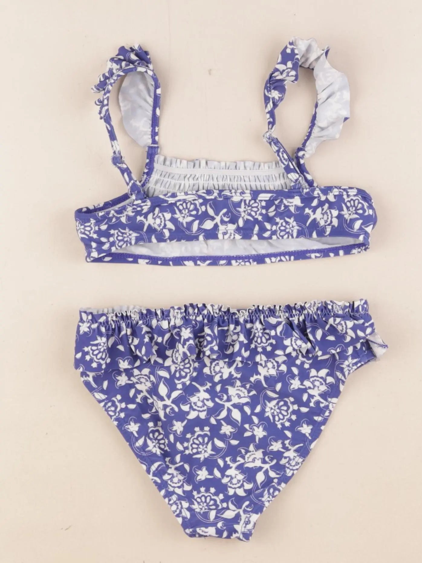 Vertbaudet - maillot de bain bleu, blanc - 6 ans
