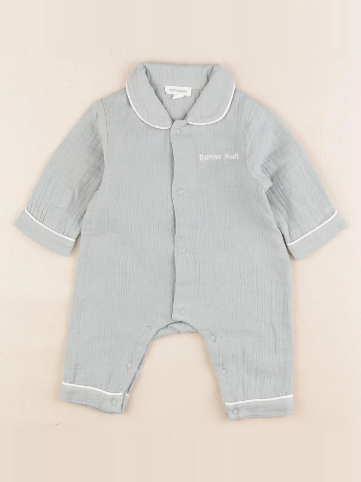 Vertbaudet - pyjama coton vert - 1 mois