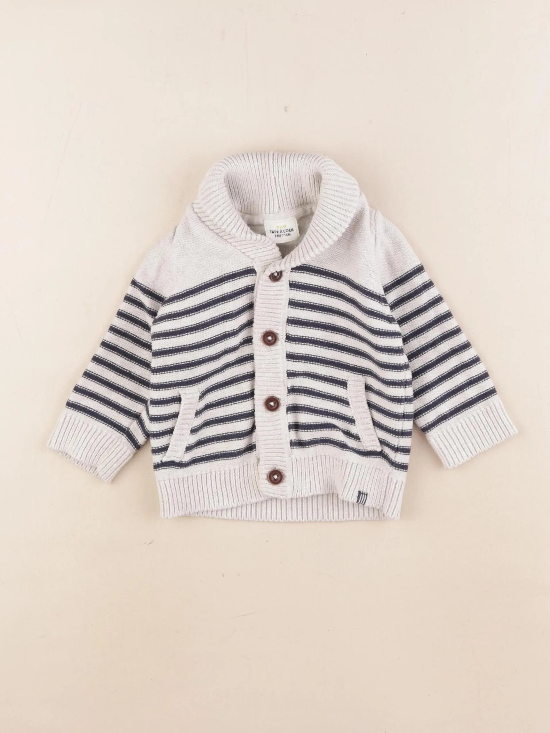 Tape à l'oeil - pull bleu, gris - 9 mois