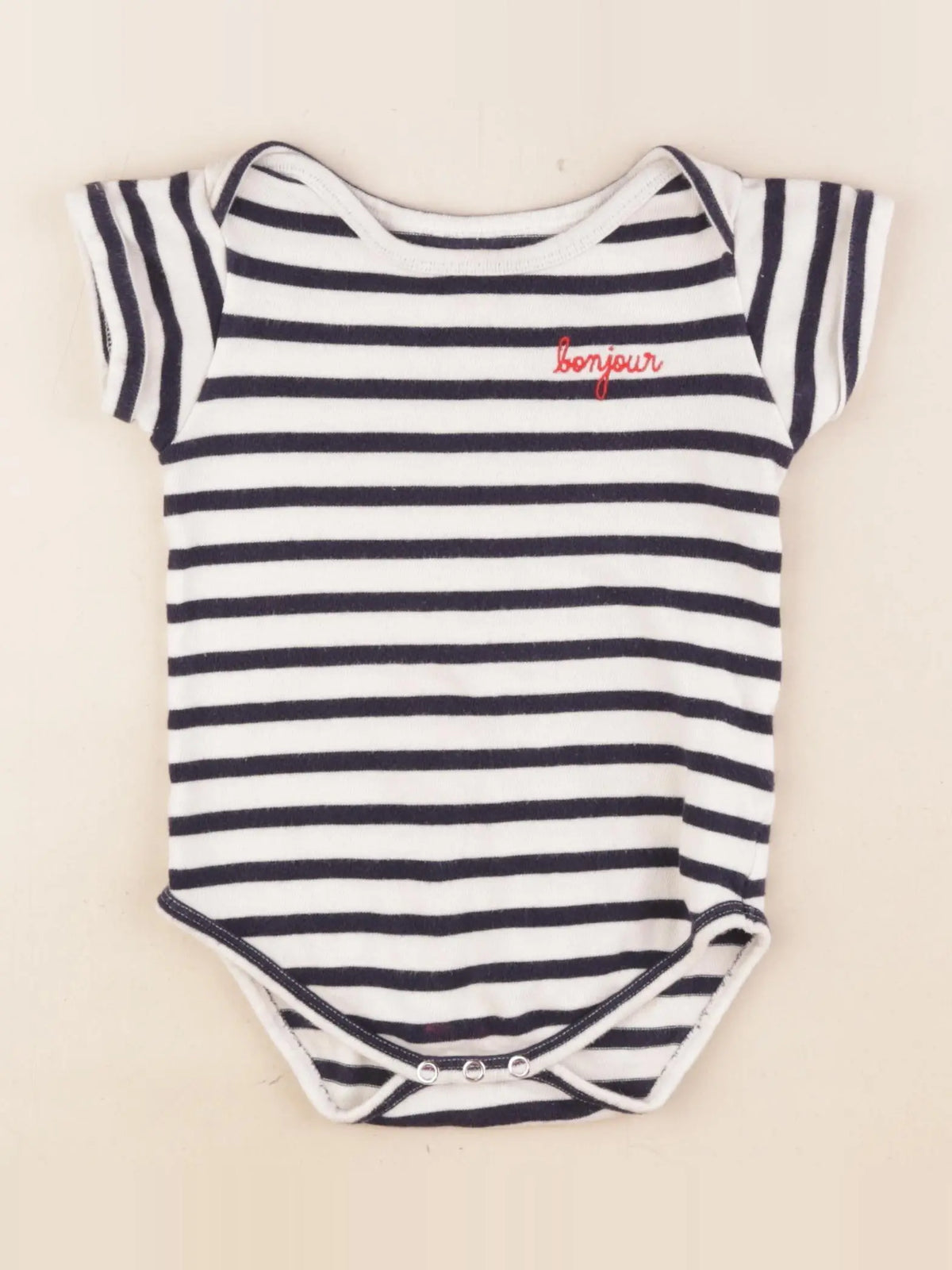 Maison Labiche - body blanc, bleu - 18/24 mois