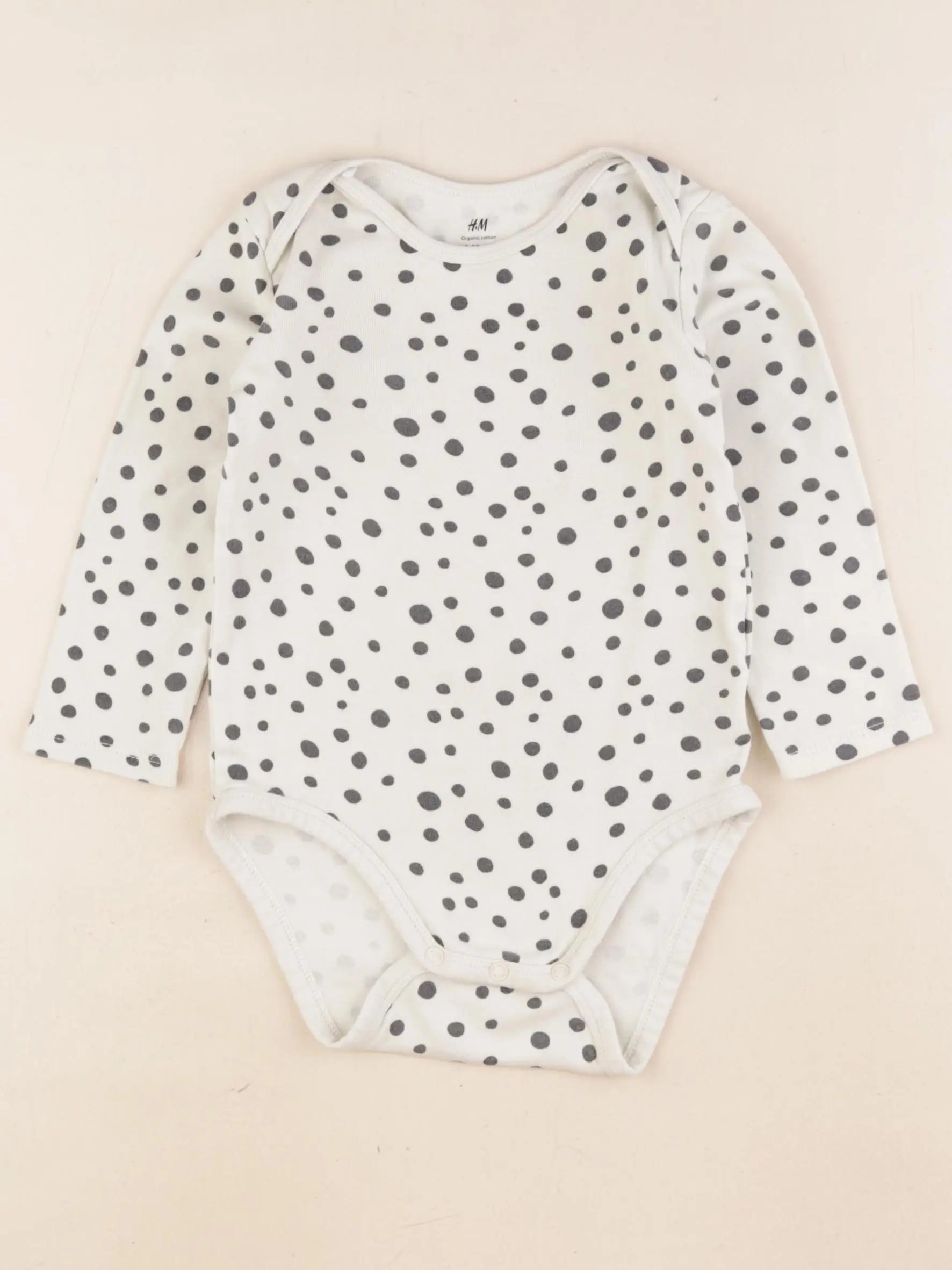 H&M - body blanc, noir - 2 ans
